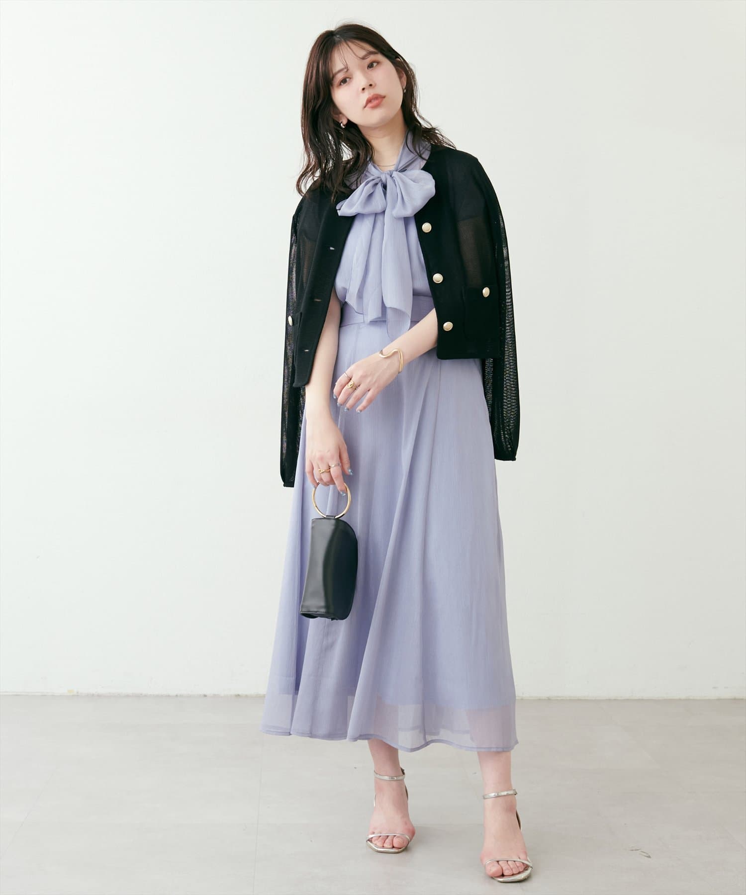 natural couture(ナチュラルクチュール) 【パルクロ限定】ラッセルノーカラー羽織ジャケット