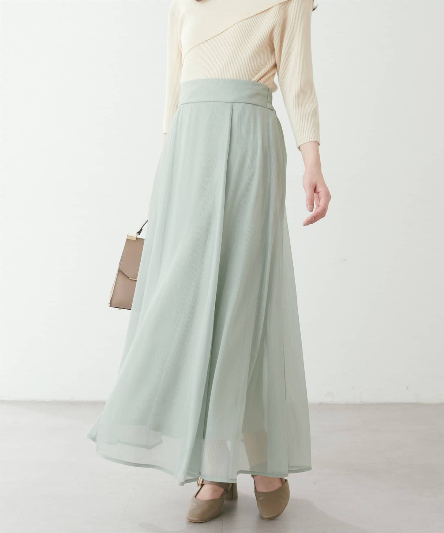 natural couture(ナチュラルクチュール) 【パルクロ限定】長さ変えれるフレアスカート