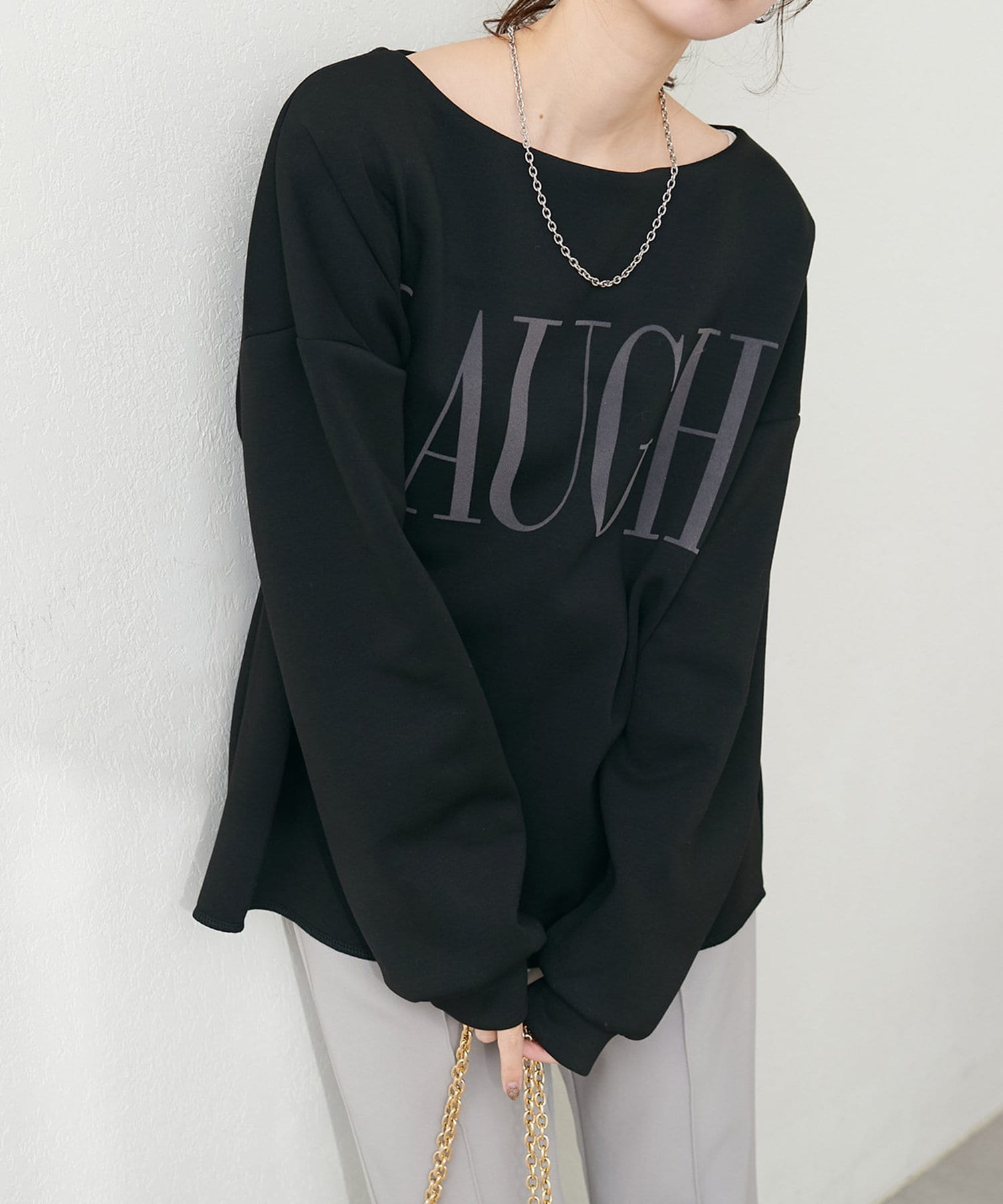 NICE CLAUP / OLIVE des OLIVE OUTLET(ナイスクラップ  / オリーブ デ オリーブ アウトレット) 【natural couture】裏起毛ロゴ入りプルオーバー