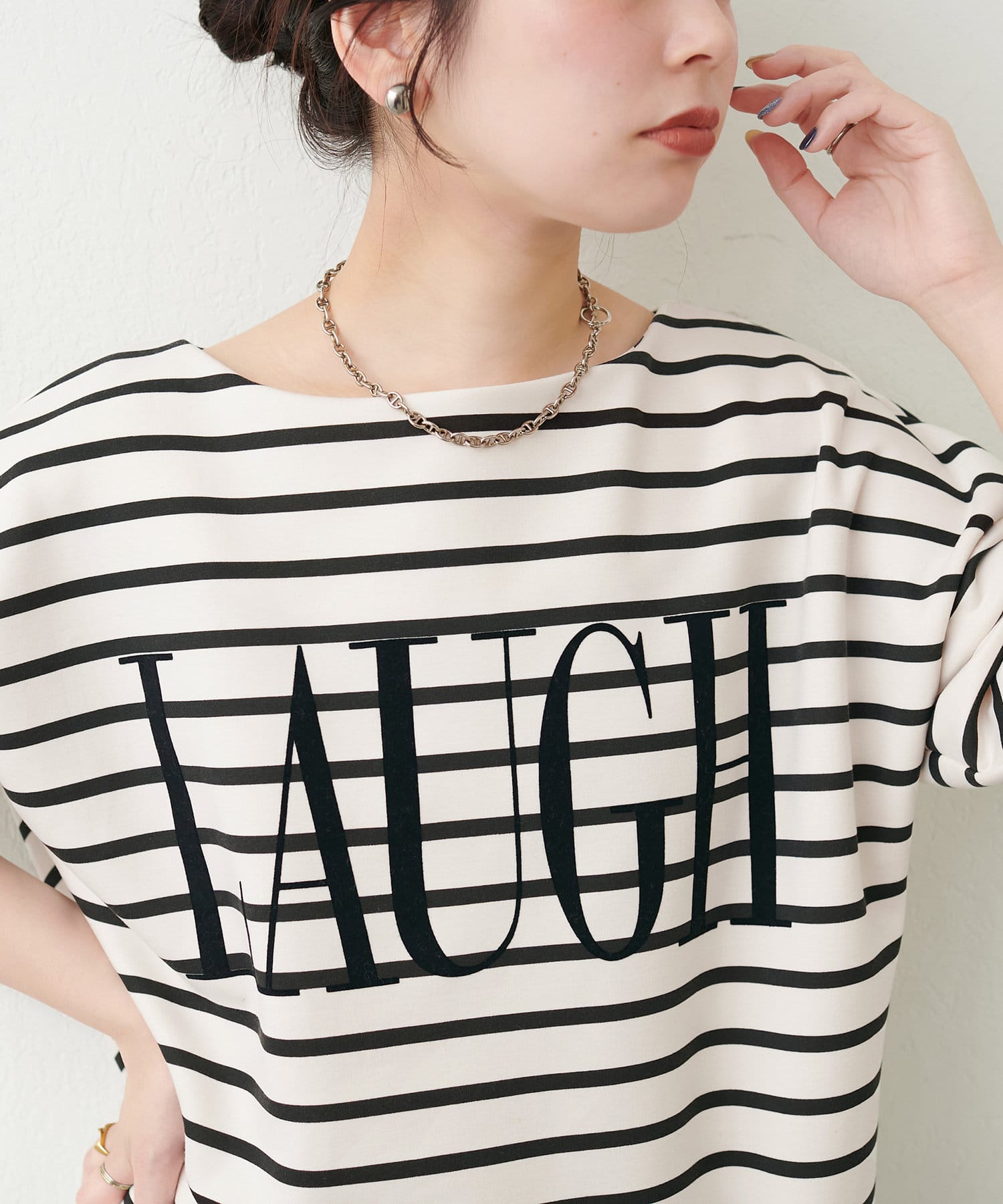 NICE CLAUP / OLIVE des OLIVE OUTLET(ナイスクラップ  / オリーブ デ オリーブ アウトレット) 【natural couture】裏起毛ロゴ入りプルオーバー