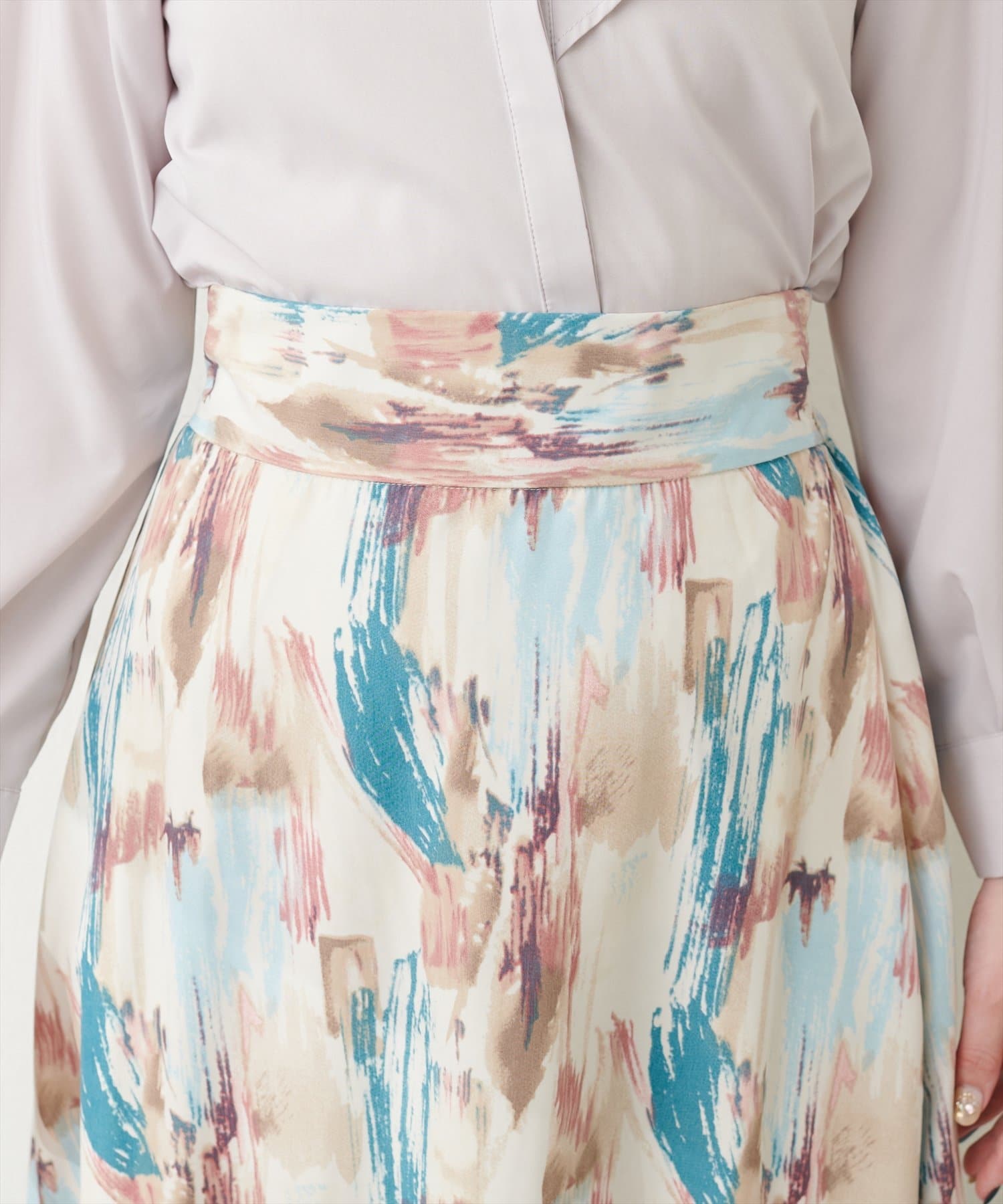 NICE CLAUP / OLIVE des OLIVE OUTLET(ナイスクラップ  / オリーブ デ オリーブ アウトレット) 【natural couture】アソートアソート柄フレアスカート