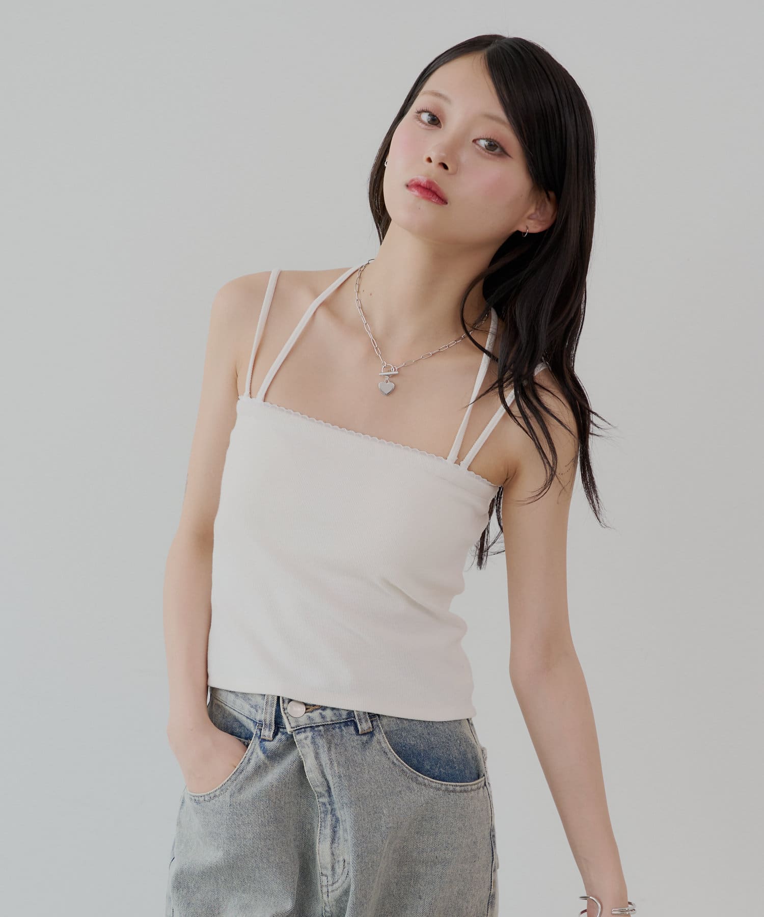 取り外しキャミストラップレースベアトップ | Chico(チコ