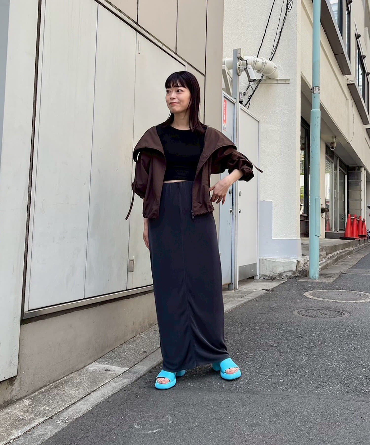 Pasterip(パセリ) Sheer rib zip skirt