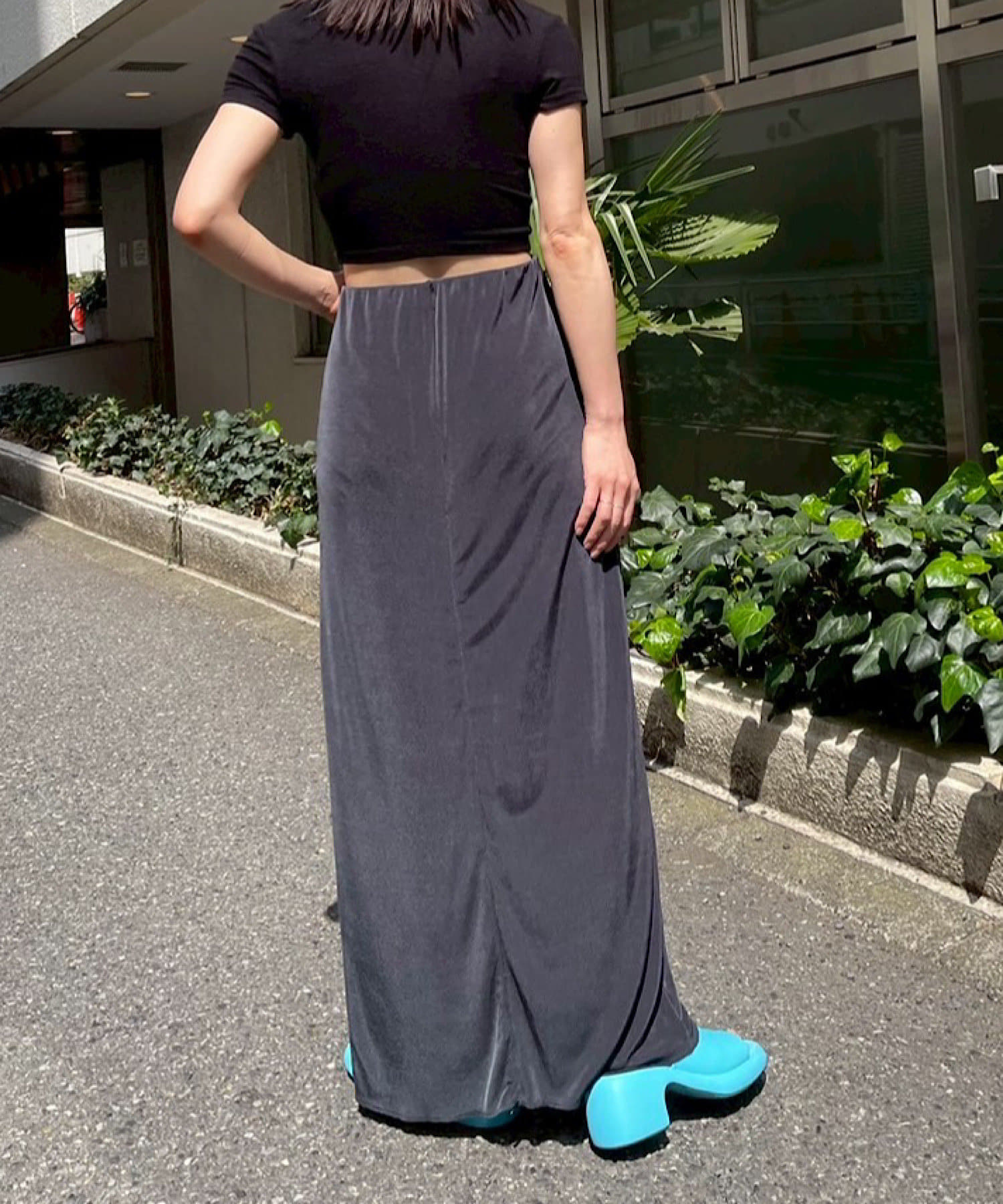 Pasterip(パセリ) Sheer rib zip skirt