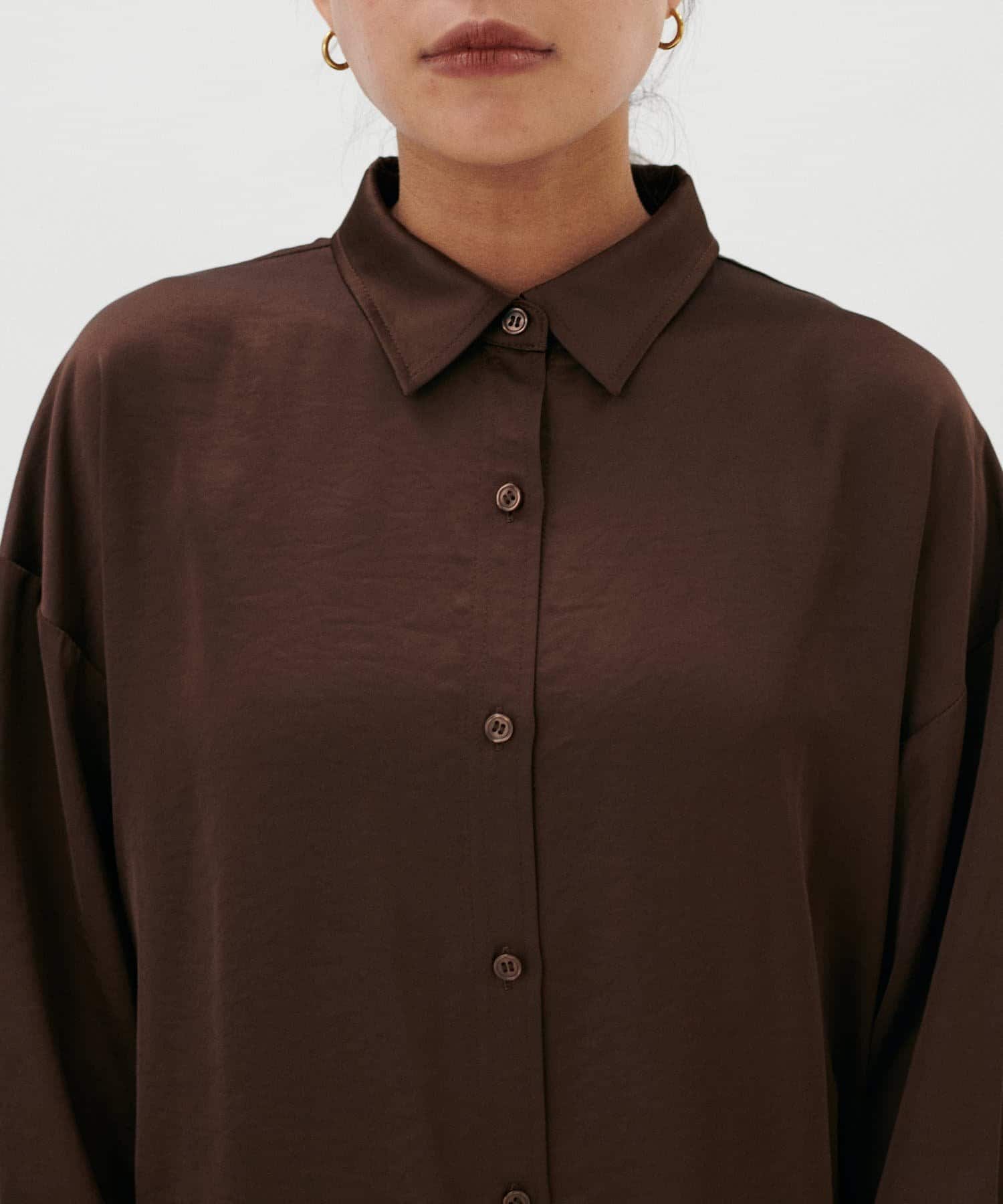 NICE CLAUP / OLIVE des OLIVE OUTLET(ナイスクラップ  / オリーブ デ オリーブ アウトレット) 【LARUTA】とろみドルマンミドルシャツ