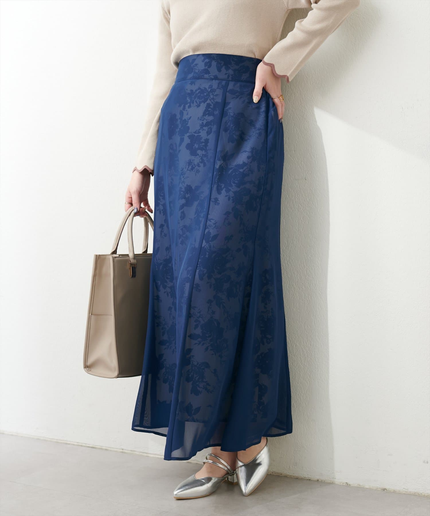 NICE CLAUP / OLIVE des OLIVE OUTLET(ナイスクラップ  / オリーブ デ オリーブ アウトレット) 【natural couture】＜ｏｓｏｎｏ＞長さ変えれるシアー重ねスカ