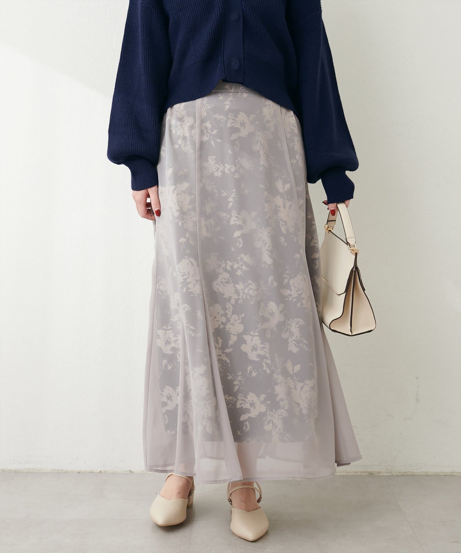 NICE CLAUP / OLIVE des OLIVE OUTLET(ナイスクラップ  / オリーブ デ オリーブ アウトレット) 【natural couture】＜ｏｓｏｎｏ＞長さ変えれるシアー重ねスカ