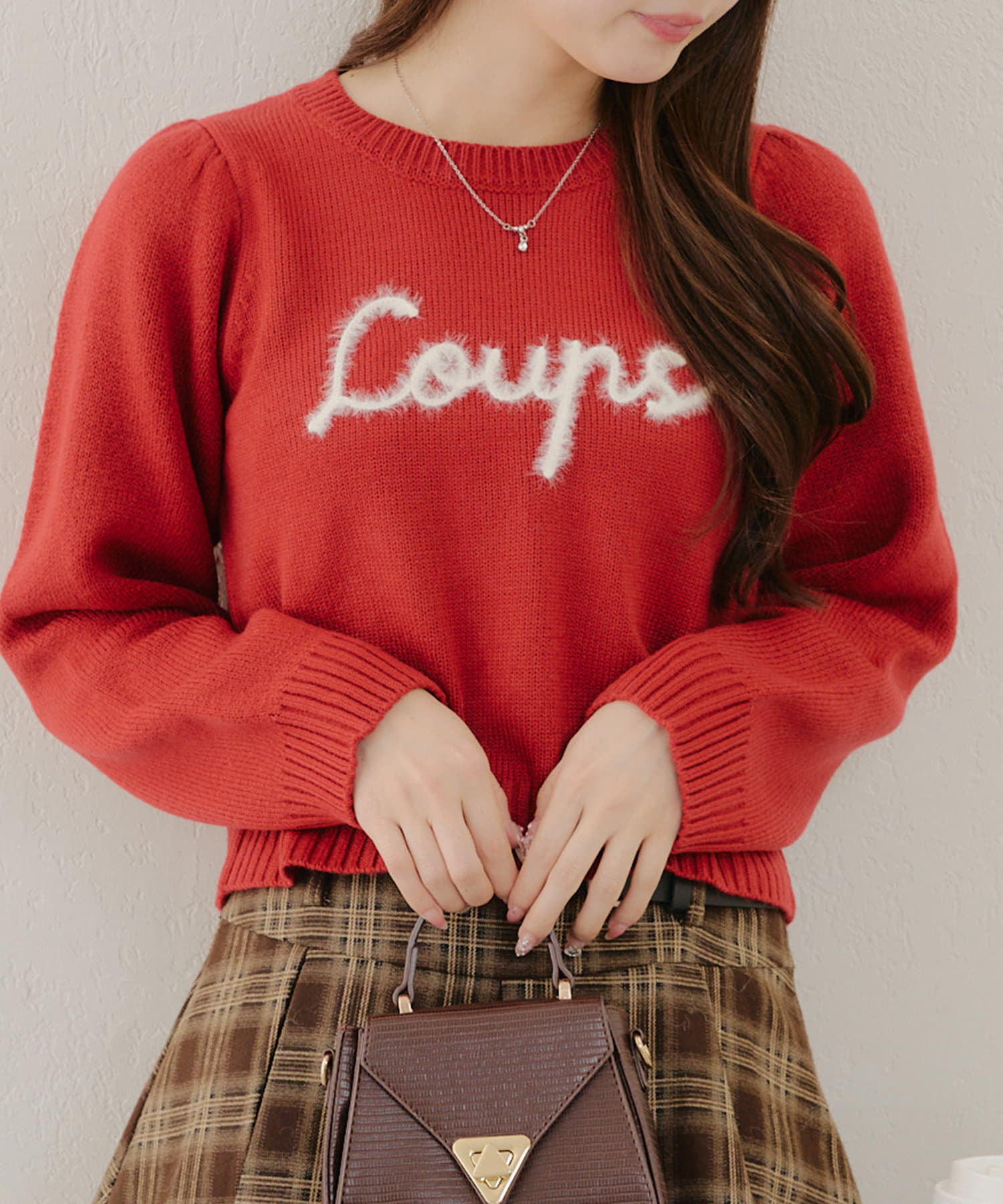 NICE CLAUP / OLIVE des OLIVE OUTLET(ナイスクラップ  / オリーブ デ オリーブ アウトレット) 【RMAF】シャギーロゴ＆ネコニット