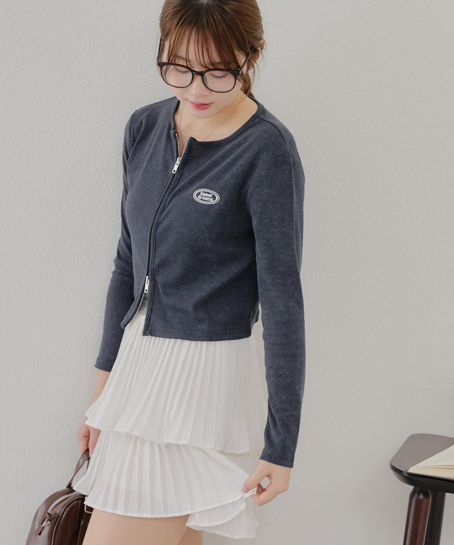 NICE CLAUP / OLIVE des OLIVE OUTLET(ナイスクラップ  / オリーブ デ オリーブ アウトレット) 【WEB限定】ピグメント風WZIPテレコ