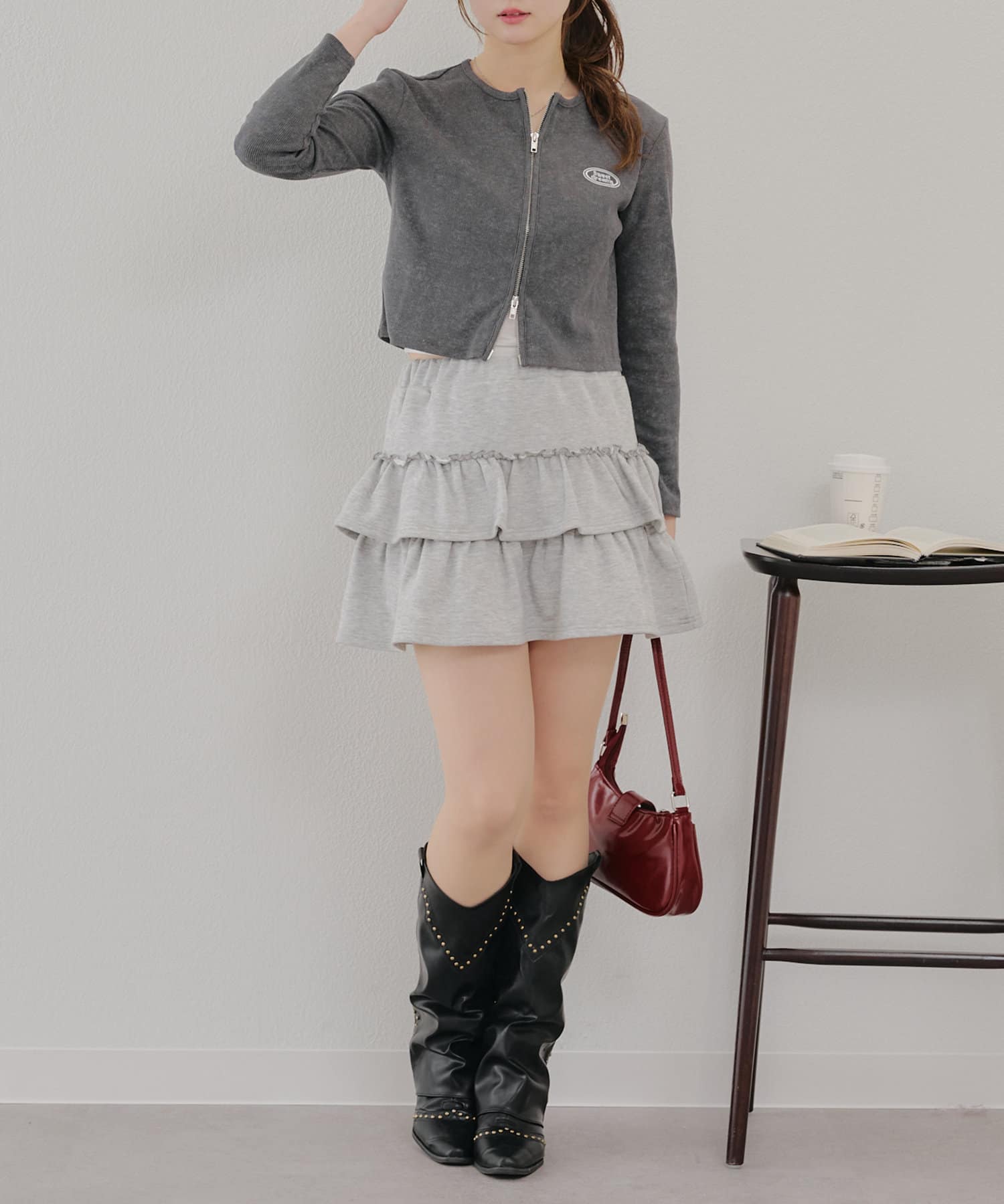 NICE CLAUP / OLIVE des OLIVE OUTLET(ナイスクラップ  / オリーブ デ オリーブ アウトレット) 【WEB限定】ピグメント風WZIPテレコ