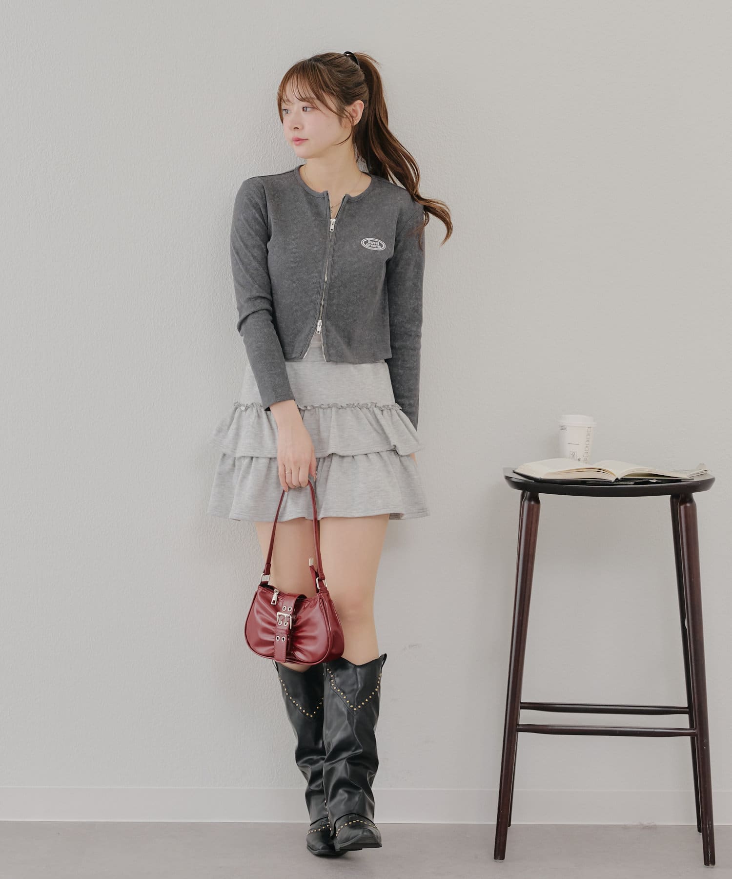 NICE CLAUP / OLIVE des OLIVE OUTLET(ナイスクラップ  / オリーブ デ オリーブ アウトレット) 【WEB限定】ピグメント風WZIPテレコ