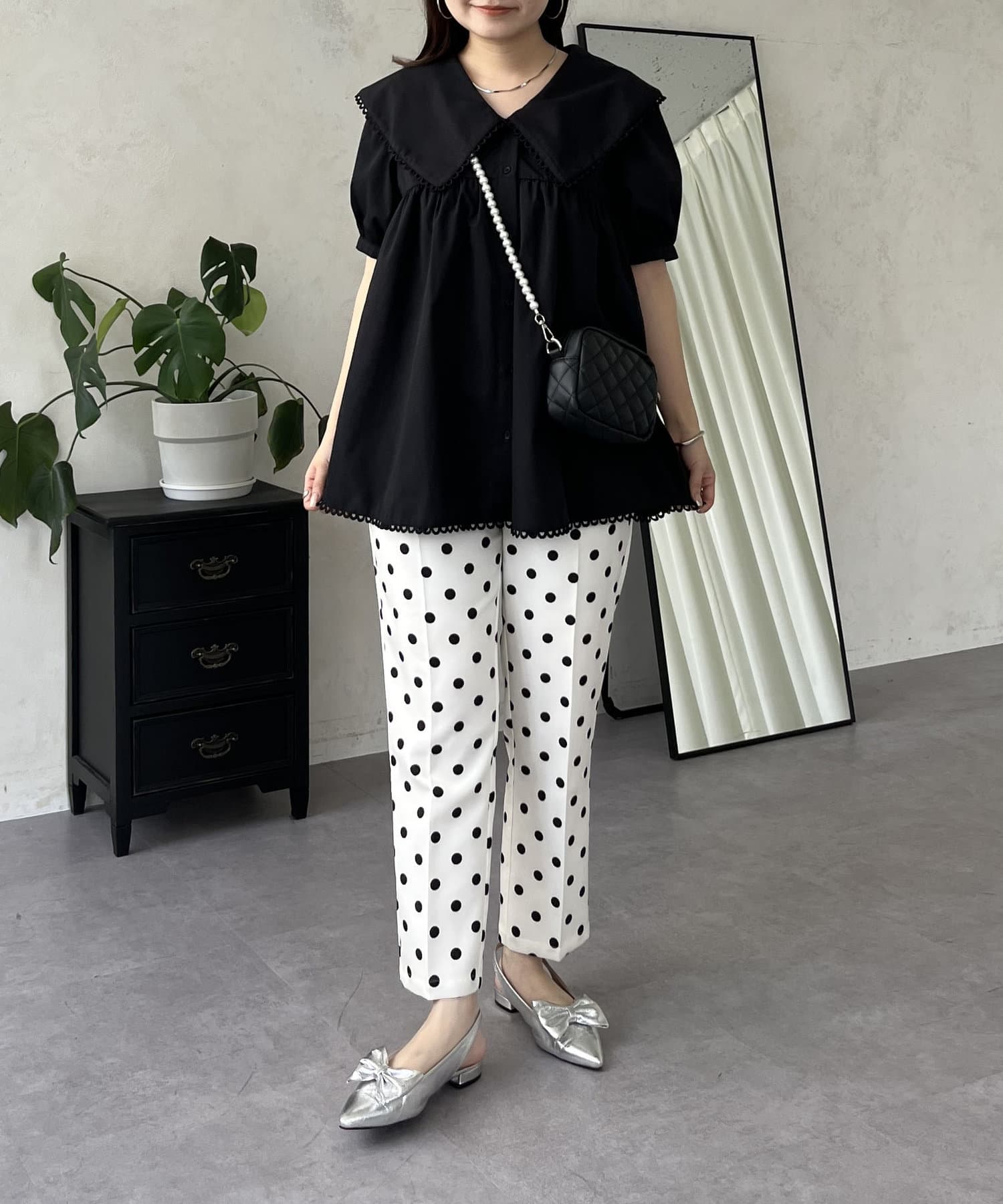 prose verse(プロズヴェール) ビッグレースカラーAラインブラウス