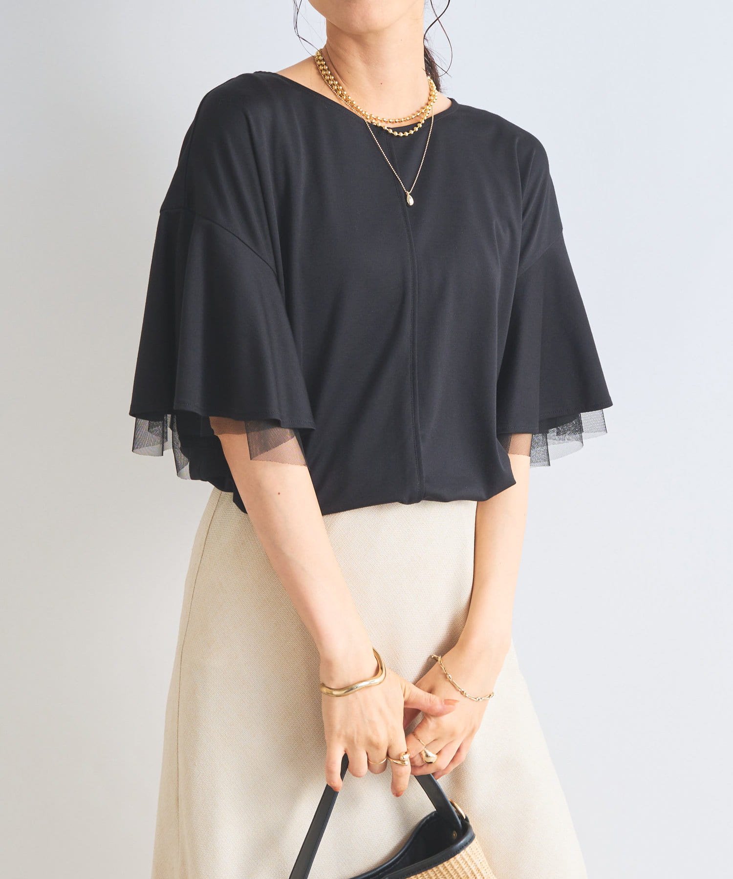 un dix cors(アンディコール) 《大人可愛いムード◎》接触冷感スムースポンチカットソー