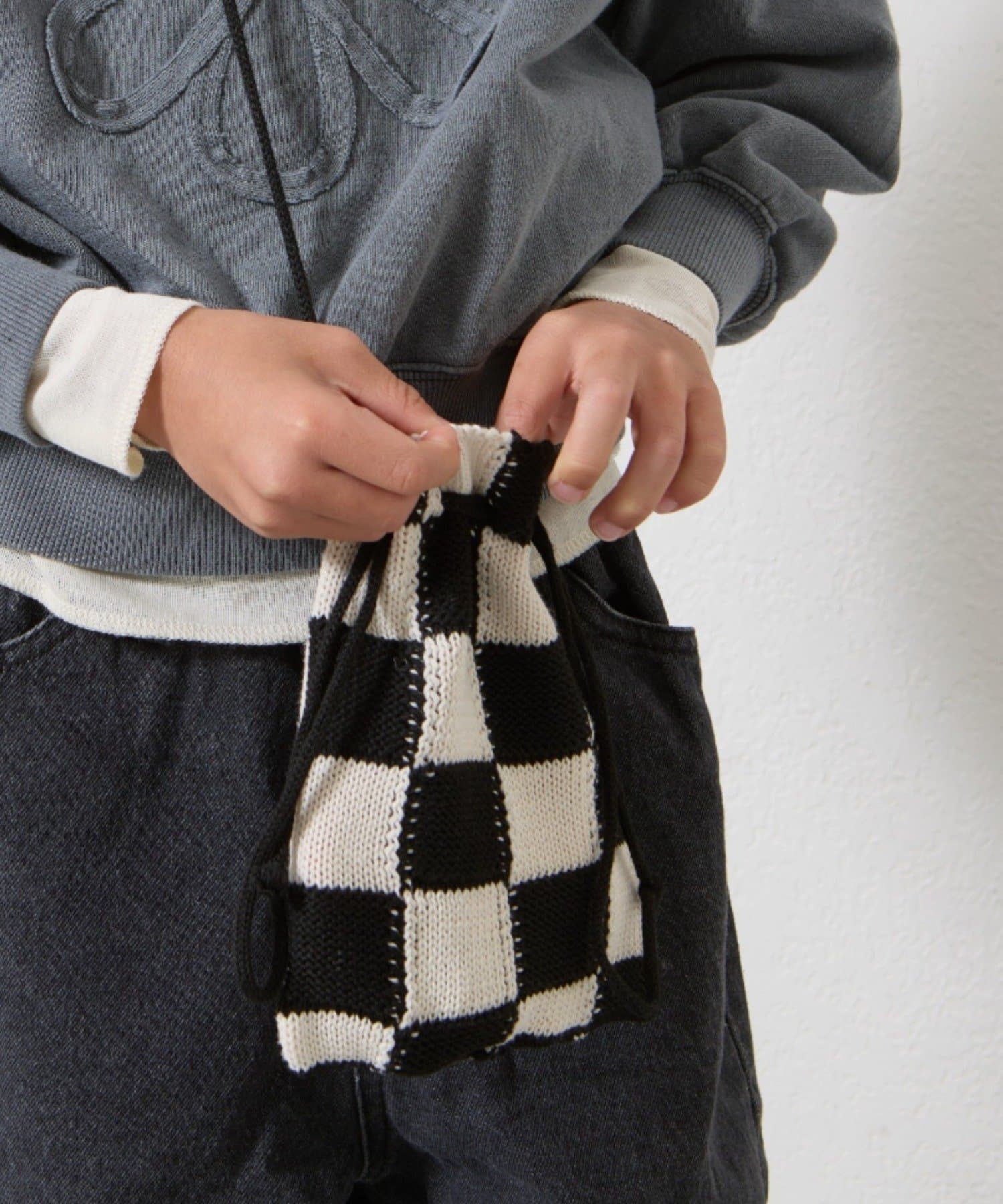 OUTLET(アウトレット) 【CIAOPANIC TYPY】【KIDS】アソート柄ニット巾着BAG