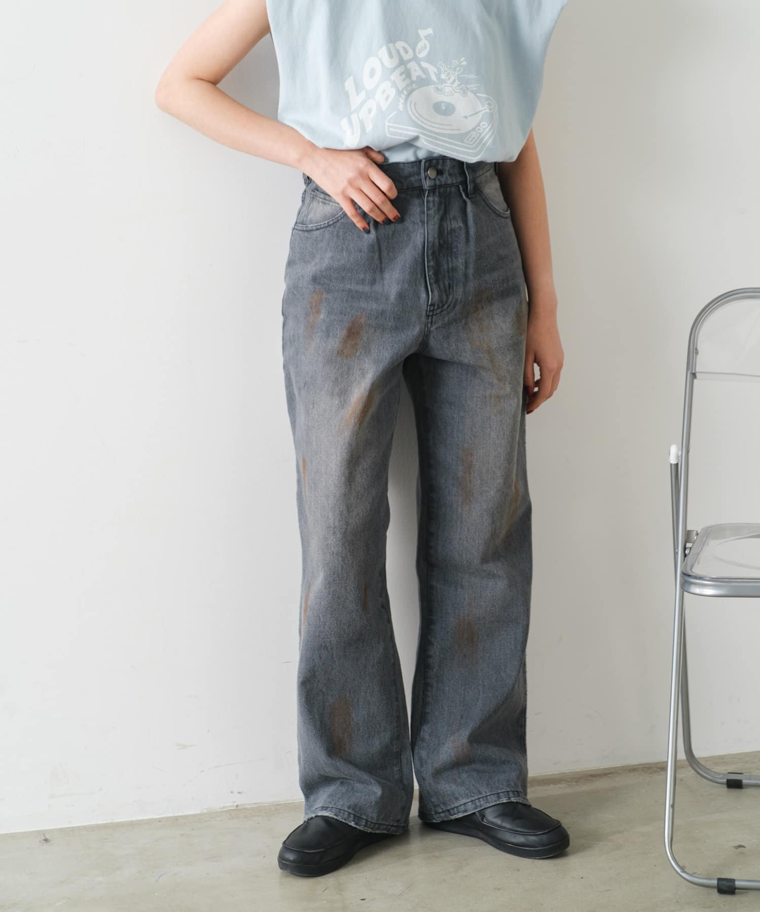 OUTLET(アウトレット) 【Kastane】ダートプロセシングデニムパンツ