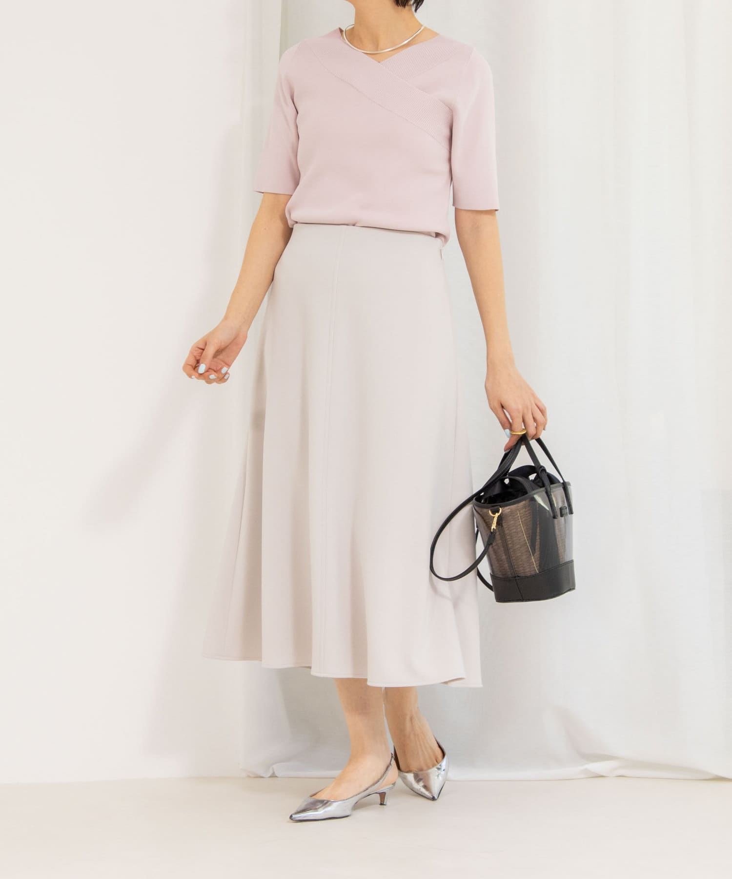 NOLLEY'S(ノーリーズ) ウォッシャブルダンボールフレアスカート