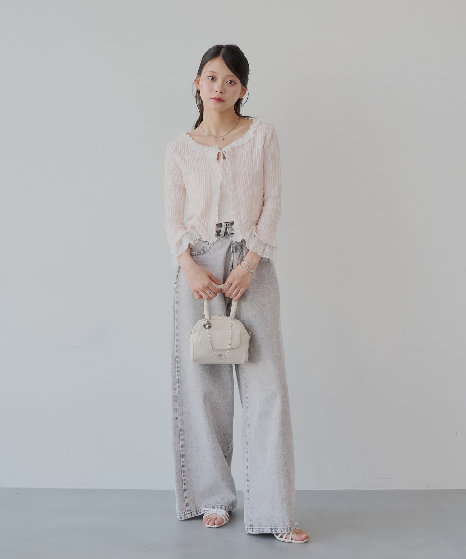 美品】コーデ売り♡七分袖 ミドル丈 リブニットカーディガン