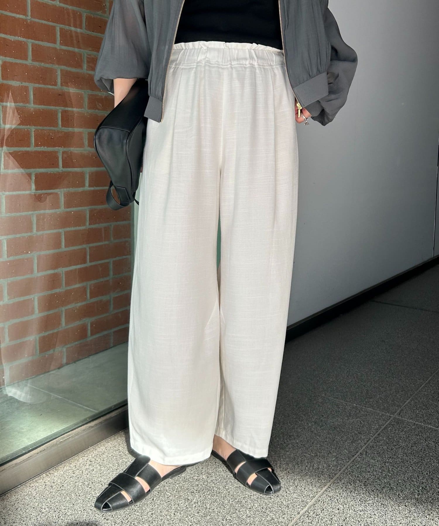 Jena　espace merveilleux(ジェナ　エスパスメルヴェイユ) リネンカーブパンツ
