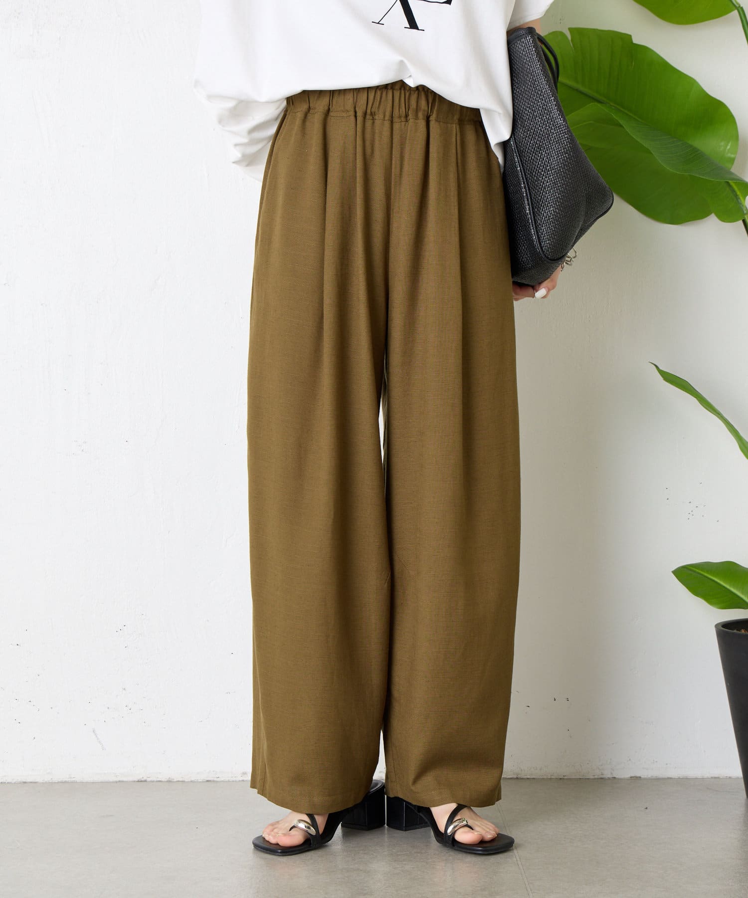 Jena　espace merveilleux(ジェナ　エスパスメルヴェイユ) リネンカーブパンツ