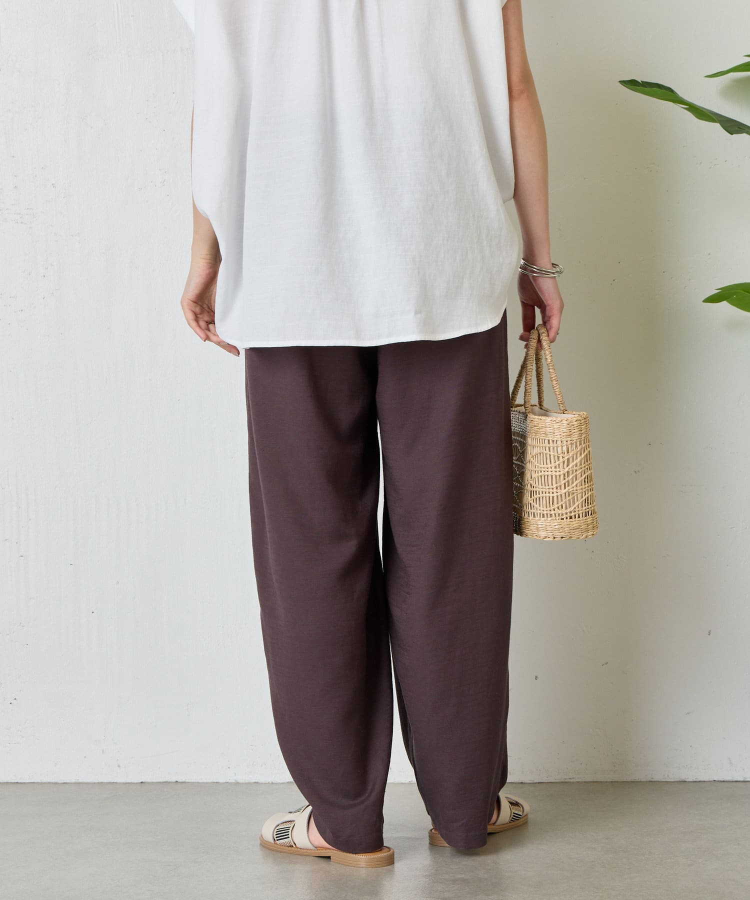 Jena　espace merveilleux(ジェナ　エスパスメルヴェイユ) リネンカーブパンツ