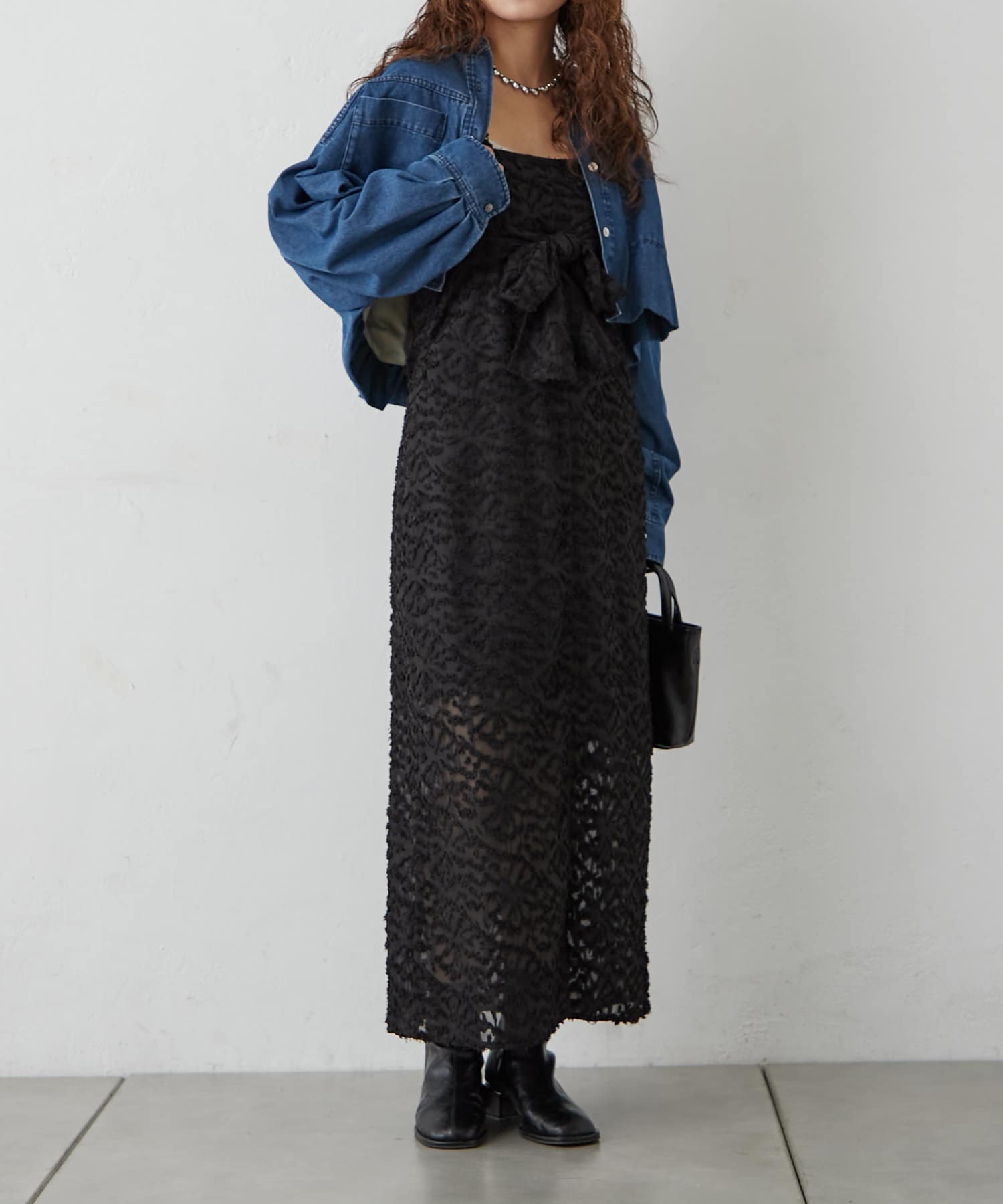 OUTLET(アウトレット) 【mystic】バルーンショートデニムシャツ