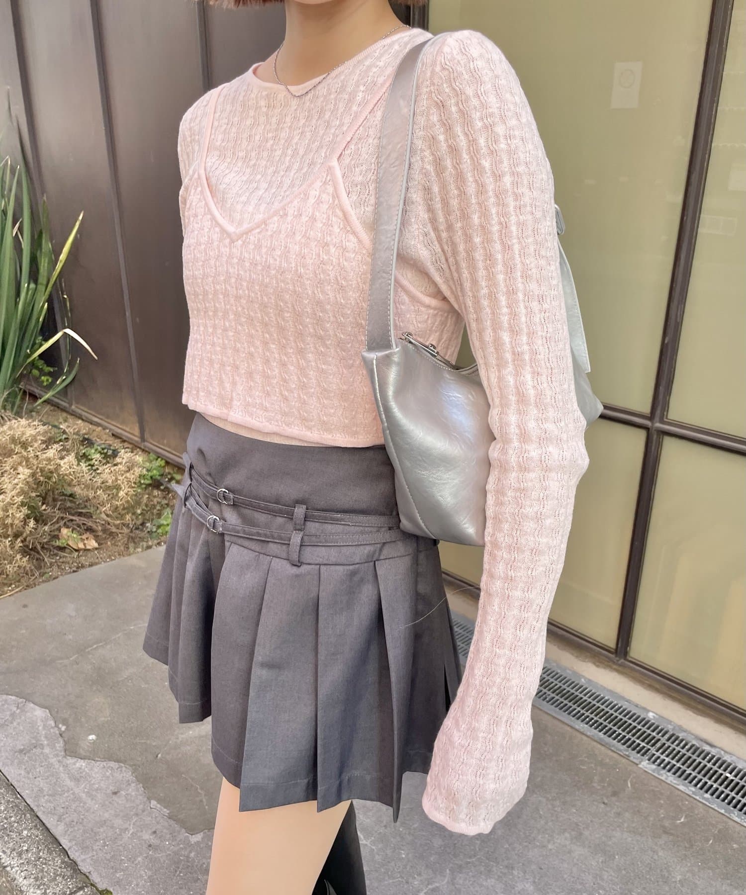 OUTLET(アウトレット) 【mystic】配色ビスチェニットSET