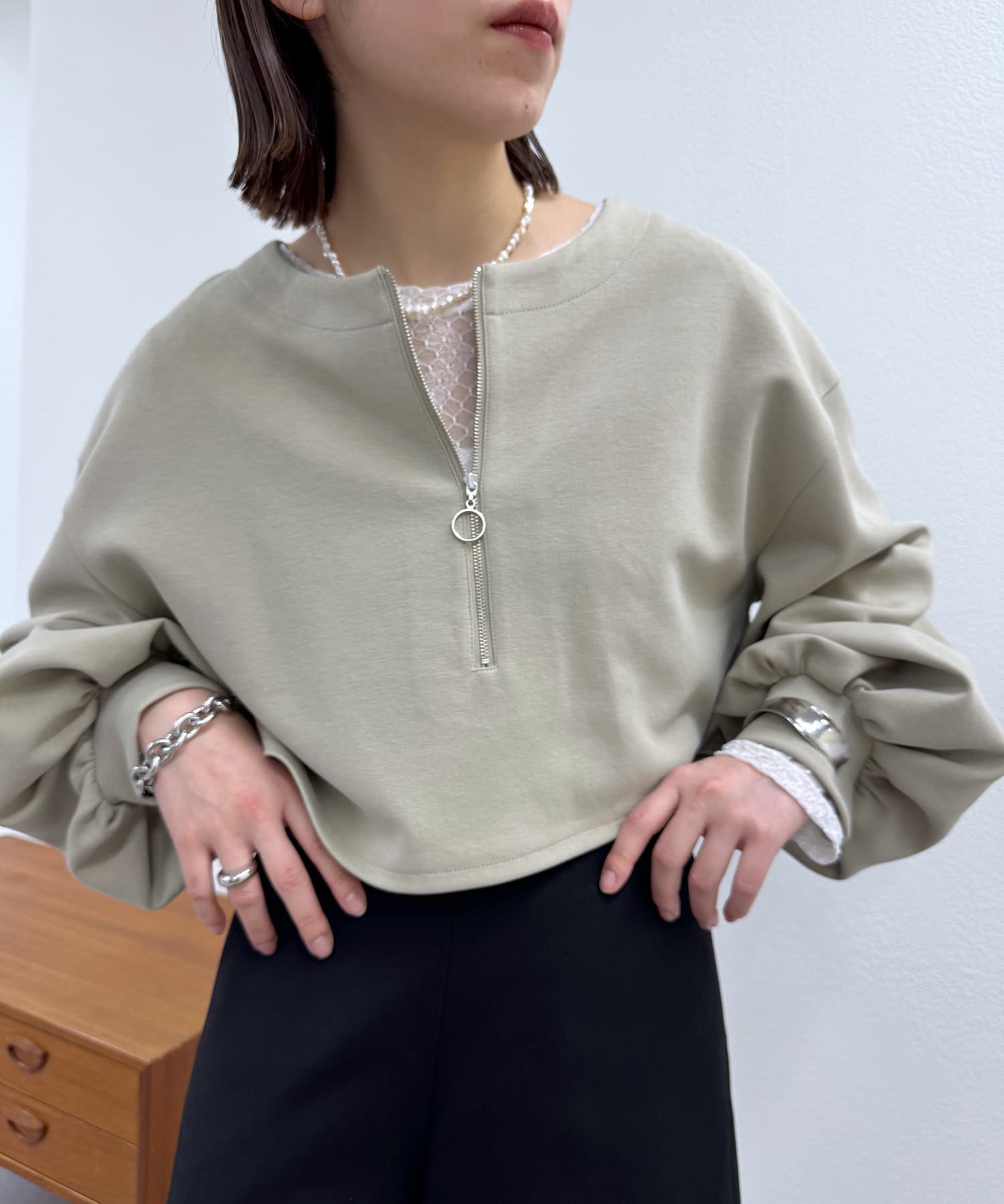 OUTLET(アウトレット) 【mystic】ポンチショートスウェット