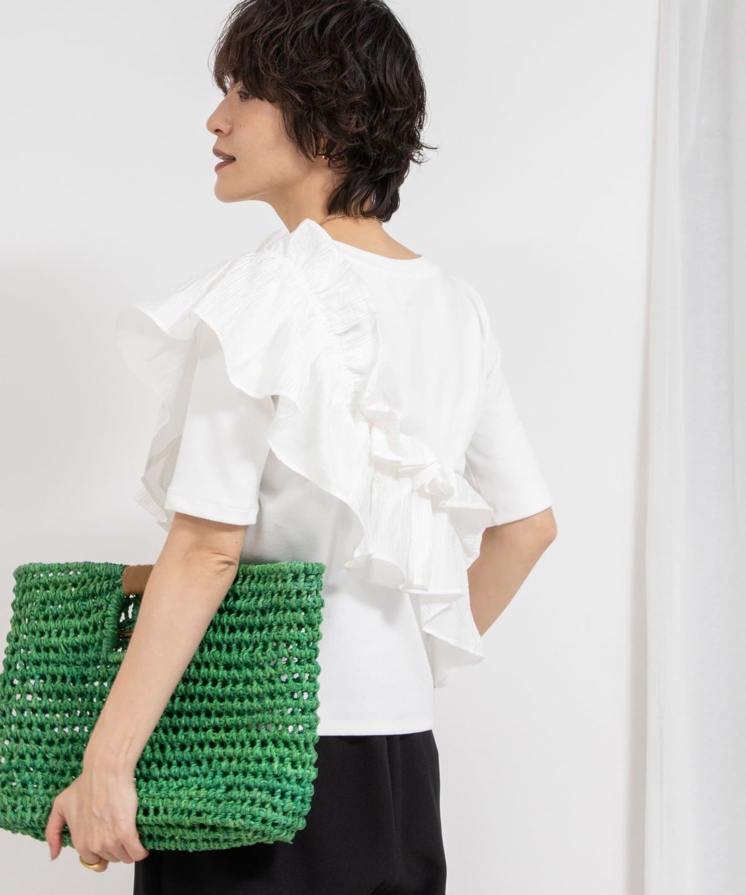 ◆BAGMATI レザーコンビ かごバッグ ラフィア BAGMATI/ バグマティ】ラフィアかごバッグ【PR林☆別注アイテム