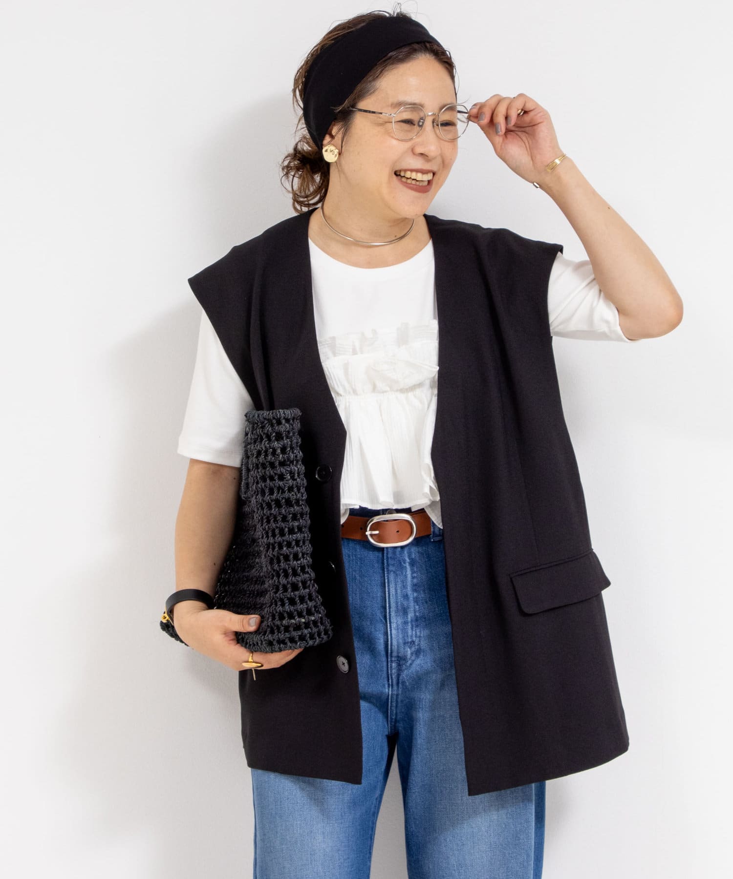 NOLLEY'S(ノーリーズ) 《セットアップ対応》【PR林☆別注アイテム】ウォッシャブルエアーシャークジレ