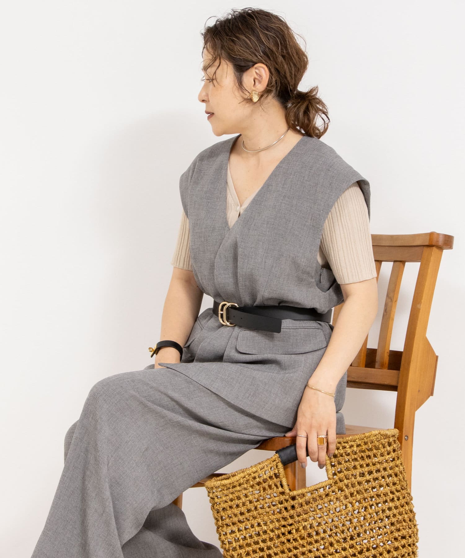 NOLLEY'S(ノーリーズ) 《セットアップ対応》【PR林☆別注アイテム】ウォッシャブルエアーシャークジレ