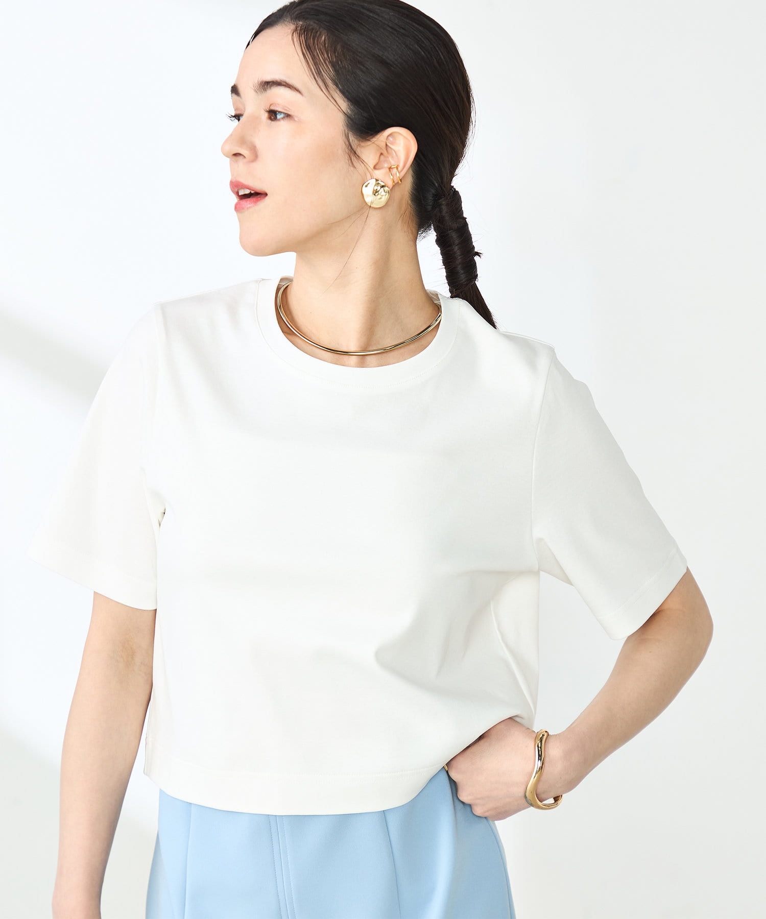 NOLLEY'S(ノーリーズ) W&W ショート丈Tシャツ