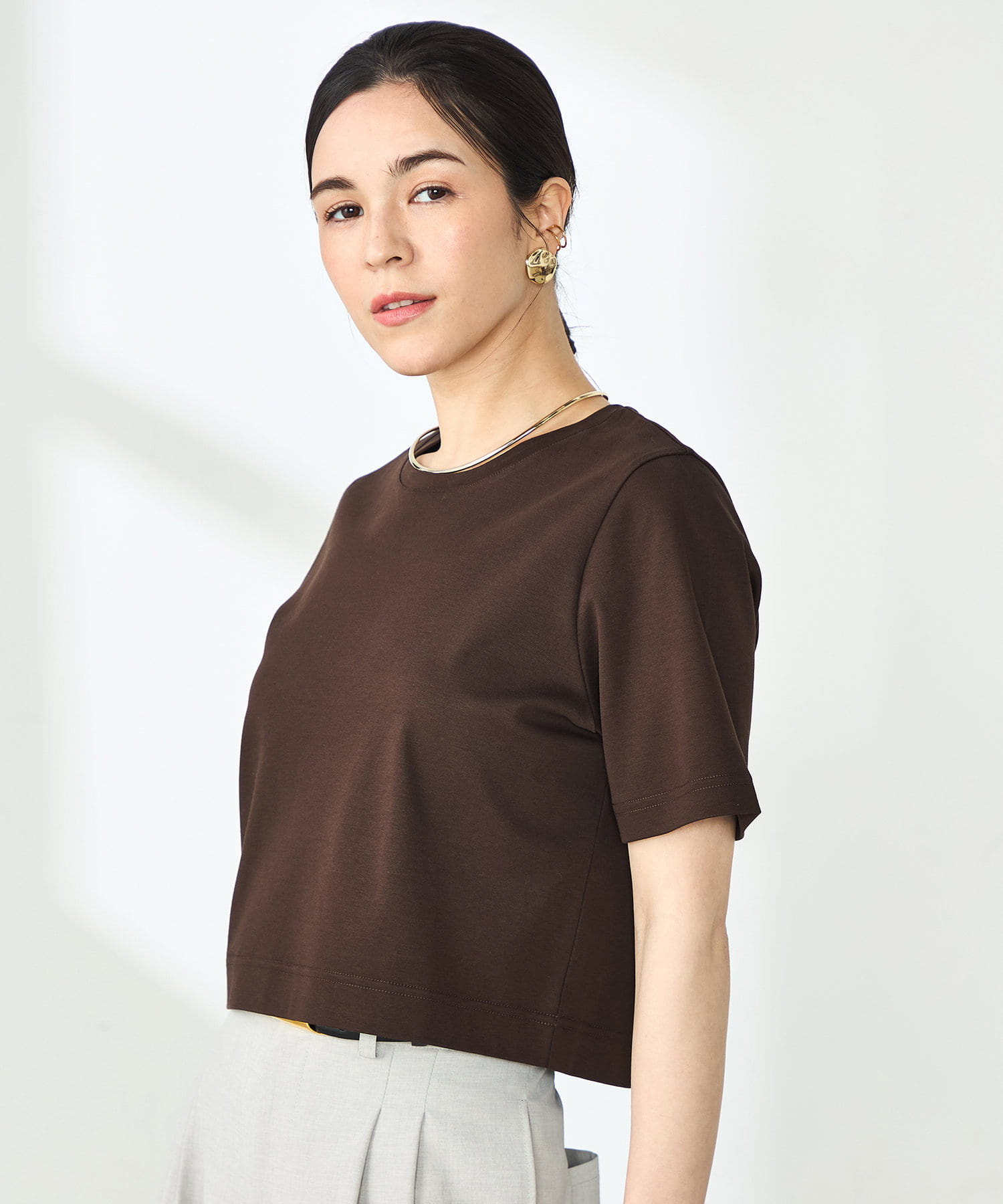 NOLLEY'S(ノーリーズ) W&W ショート丈Tシャツ