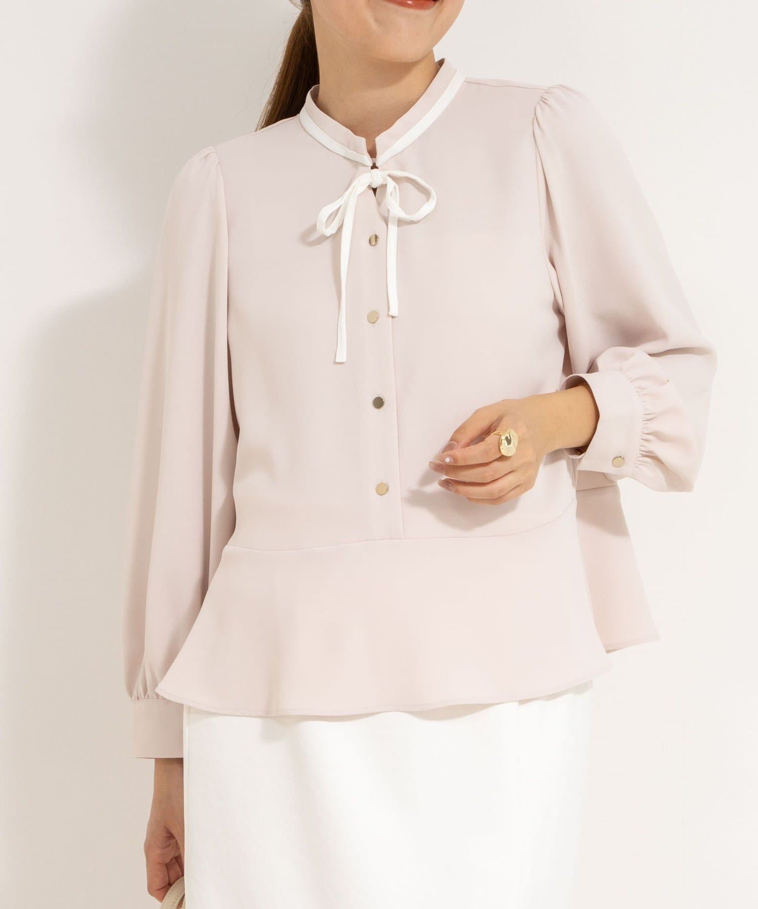 NOLLEY'S(ノーリーズ) ペプラムリボンブラウス