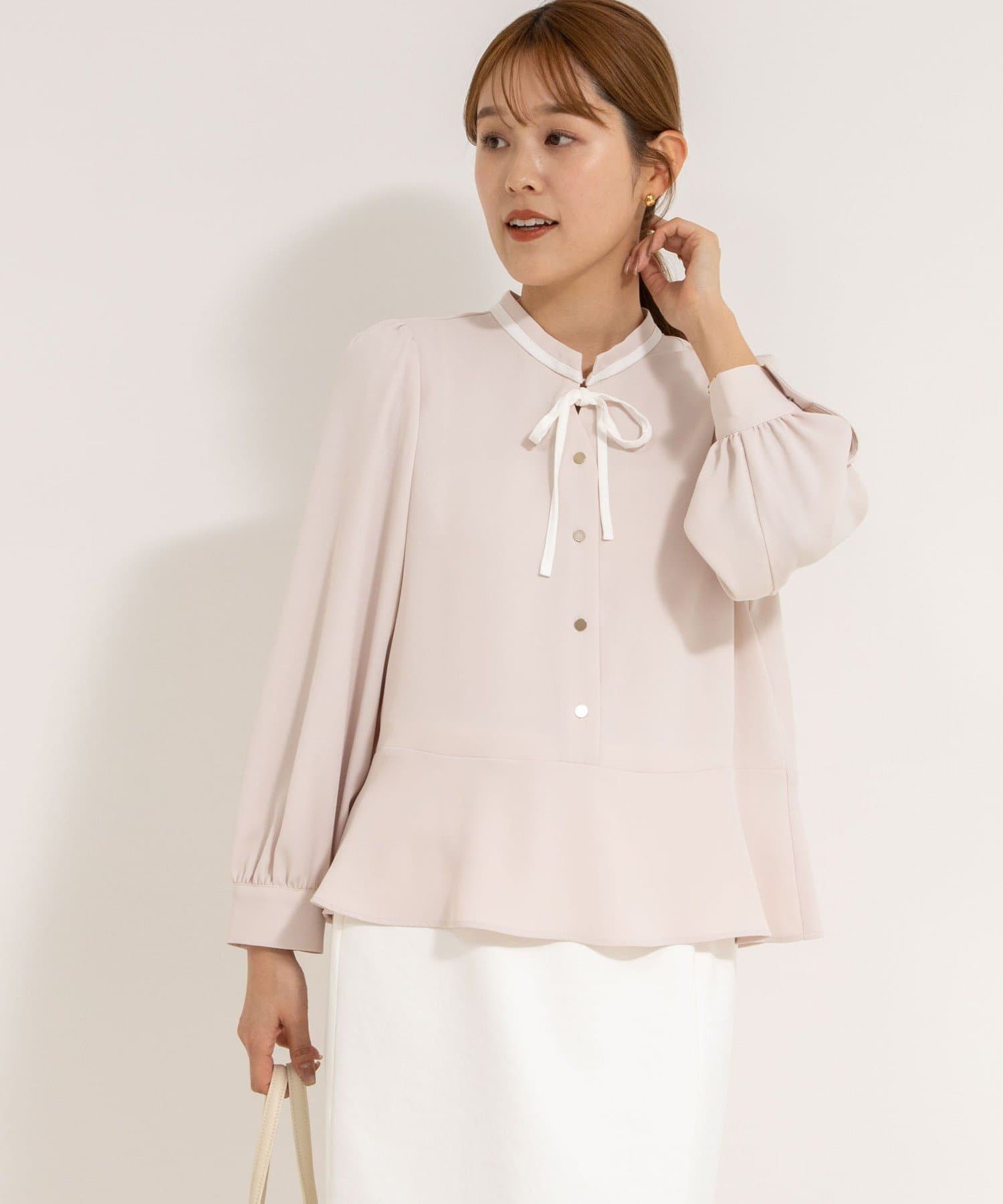 NOLLEY'S(ノーリーズ) ペプラムリボンブラウス