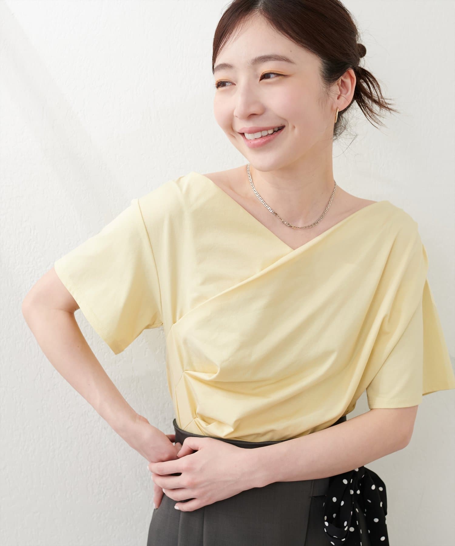 natural couture(ナチュラルクチュール) ドレープカットプルオーバー
