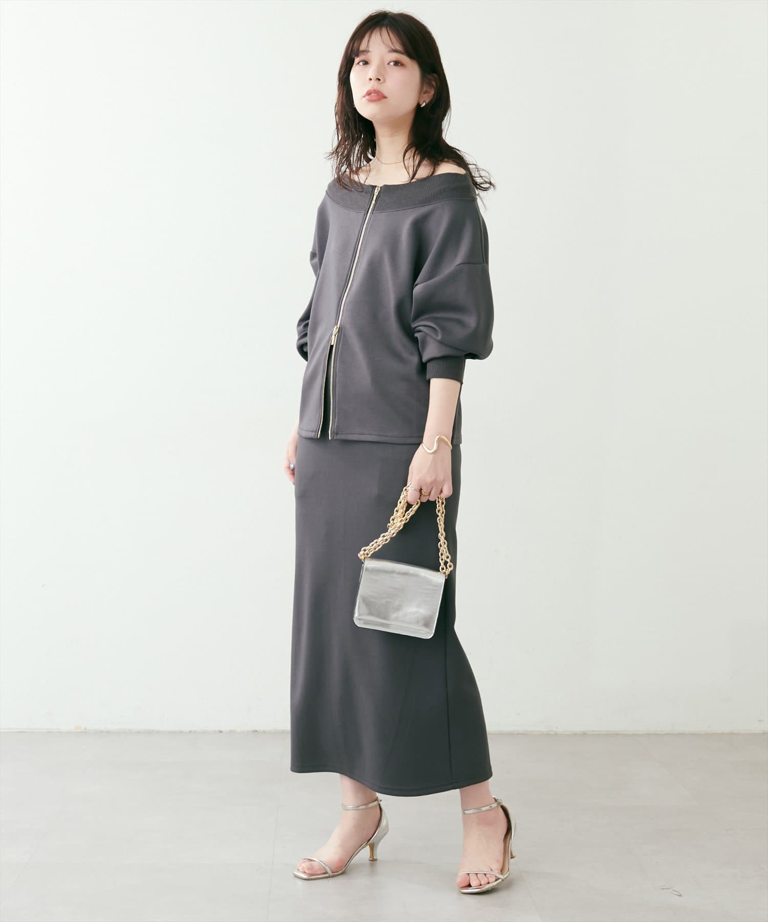 natural couture(ナチュラルクチュール) 【WEB限定】WZIPふわもちダンボールプルオーバー