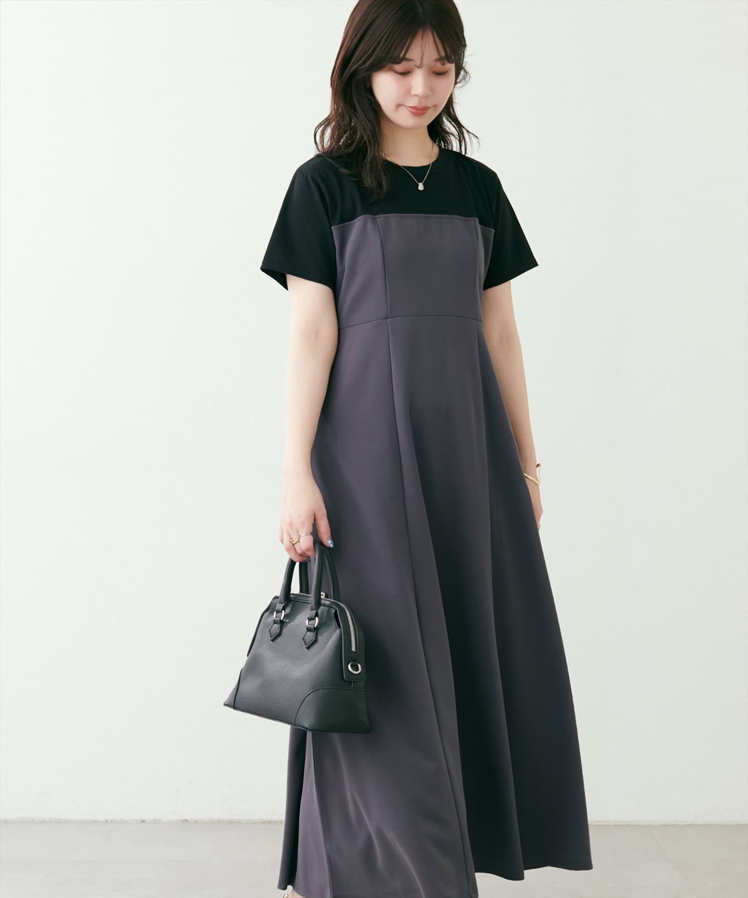 レイヤード風カットジョーゼットワンピース | natural couture