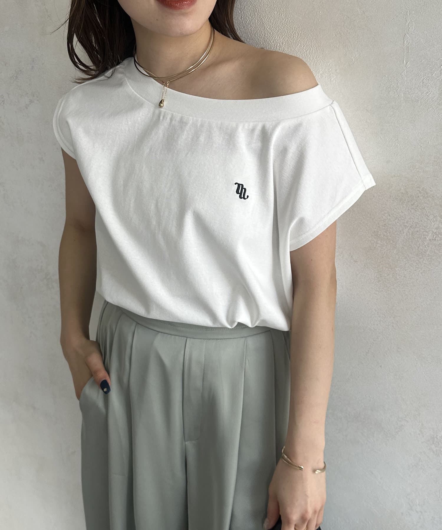 【タグ付き♡】フレンチブル ワンポイント　セットアップ ボンディングセットアップ(グレー) | myinemy's STORE