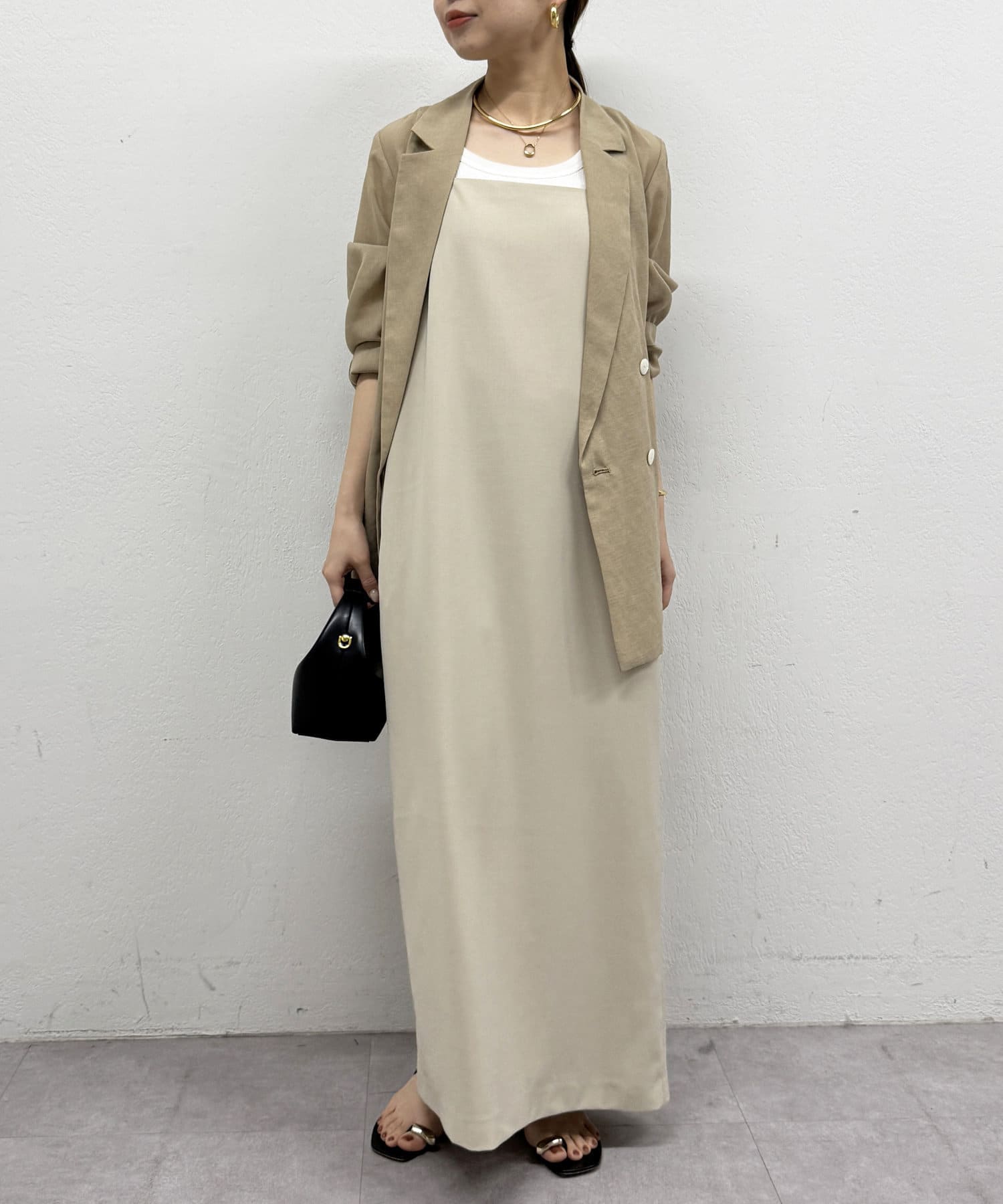 LOUNGEDRESS(ラウンジドレス) リネンライクキャミワンピース