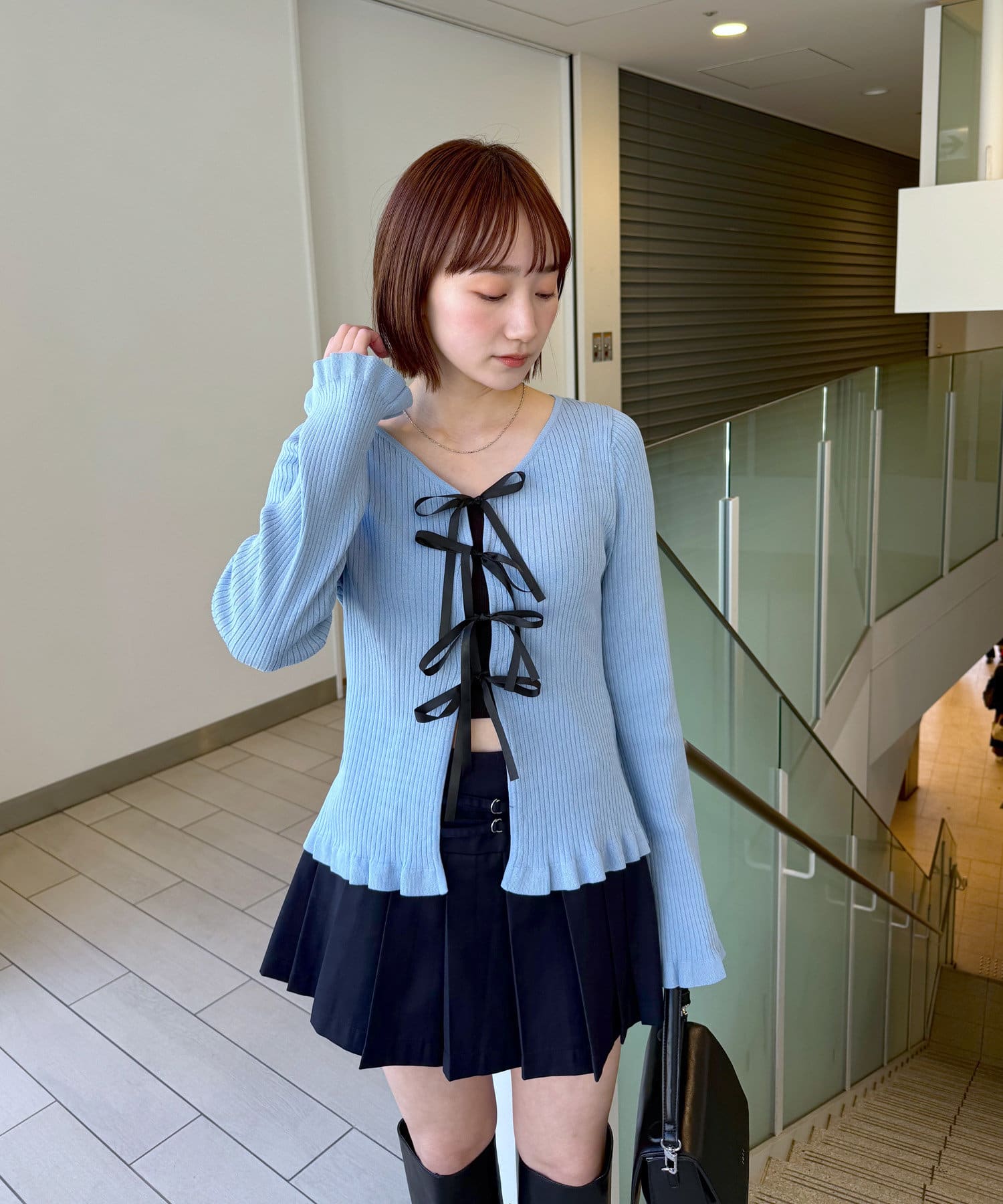 OUTLET(アウトレット) 【mystic】リボンカーデ