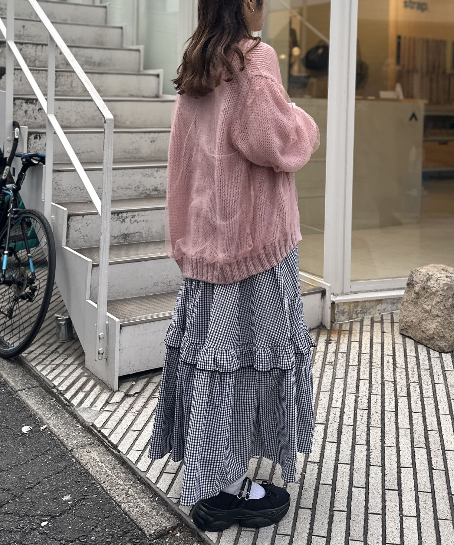 OUTLET(アウトレット) 【w closet】チュールニットカーディガン