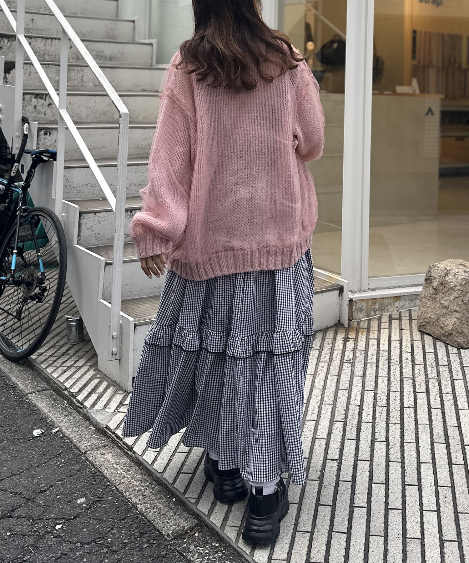 OUTLET(アウトレット) 【w closet】チュールニットカーディガン