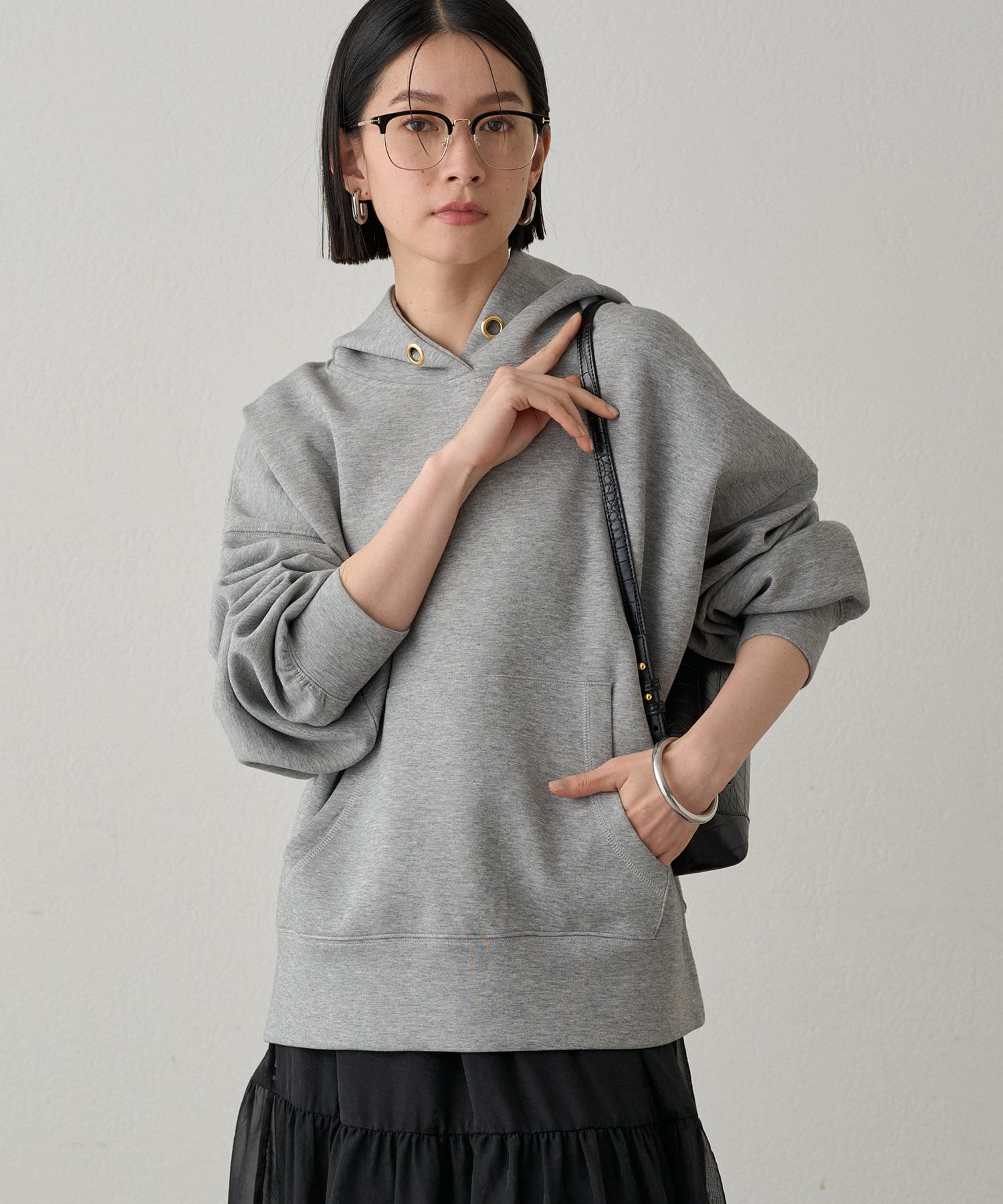 【Loungedress】ポンチフーディー　ネイビー shirabe.s_コラボカラー【人気のポンチシリーズが再登場