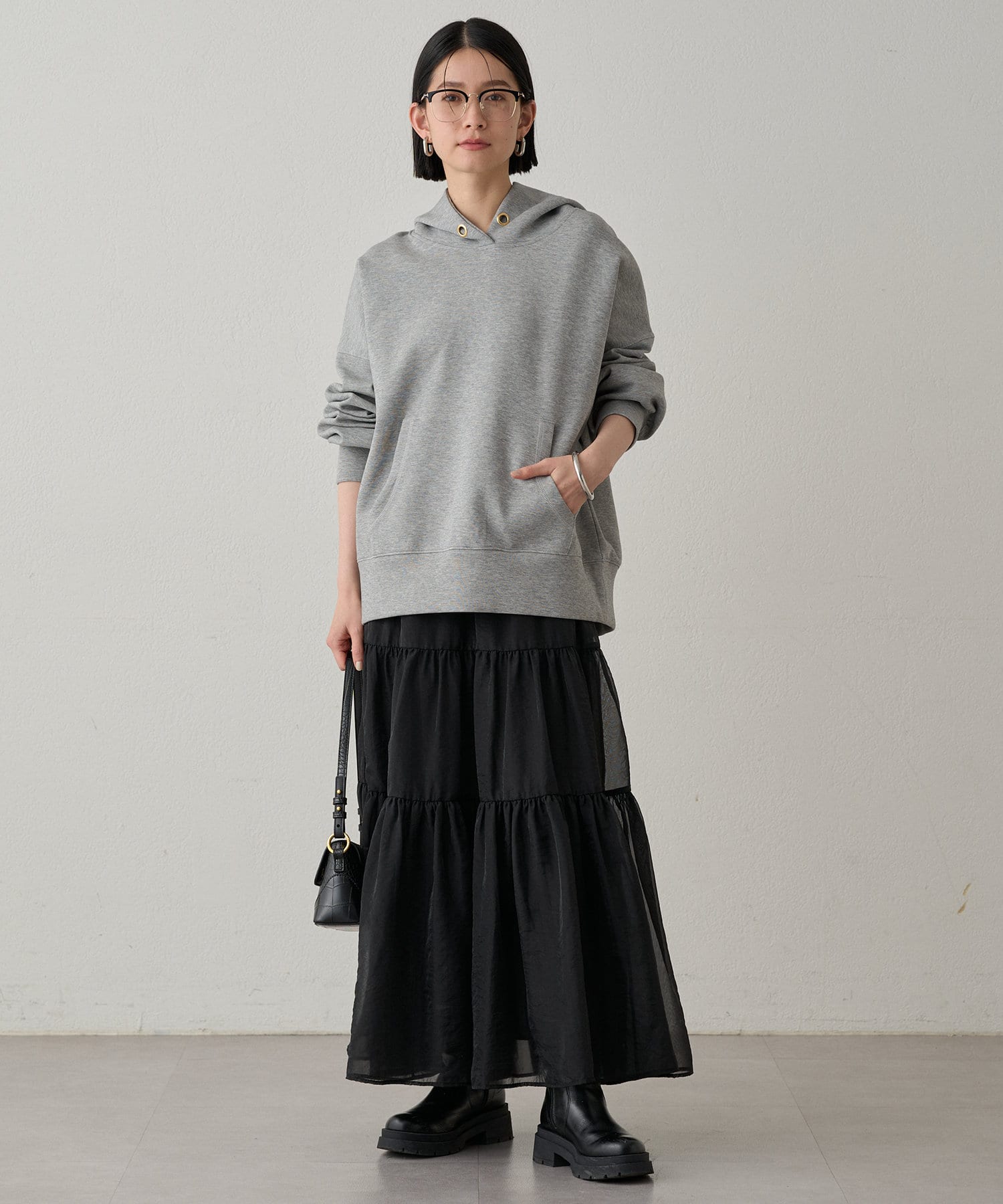 【Loungedress】ポンチフーディー　ネイビー ポンチパーカー | LOUNGEDRESS(ラウンジドレス)レディース | PAL