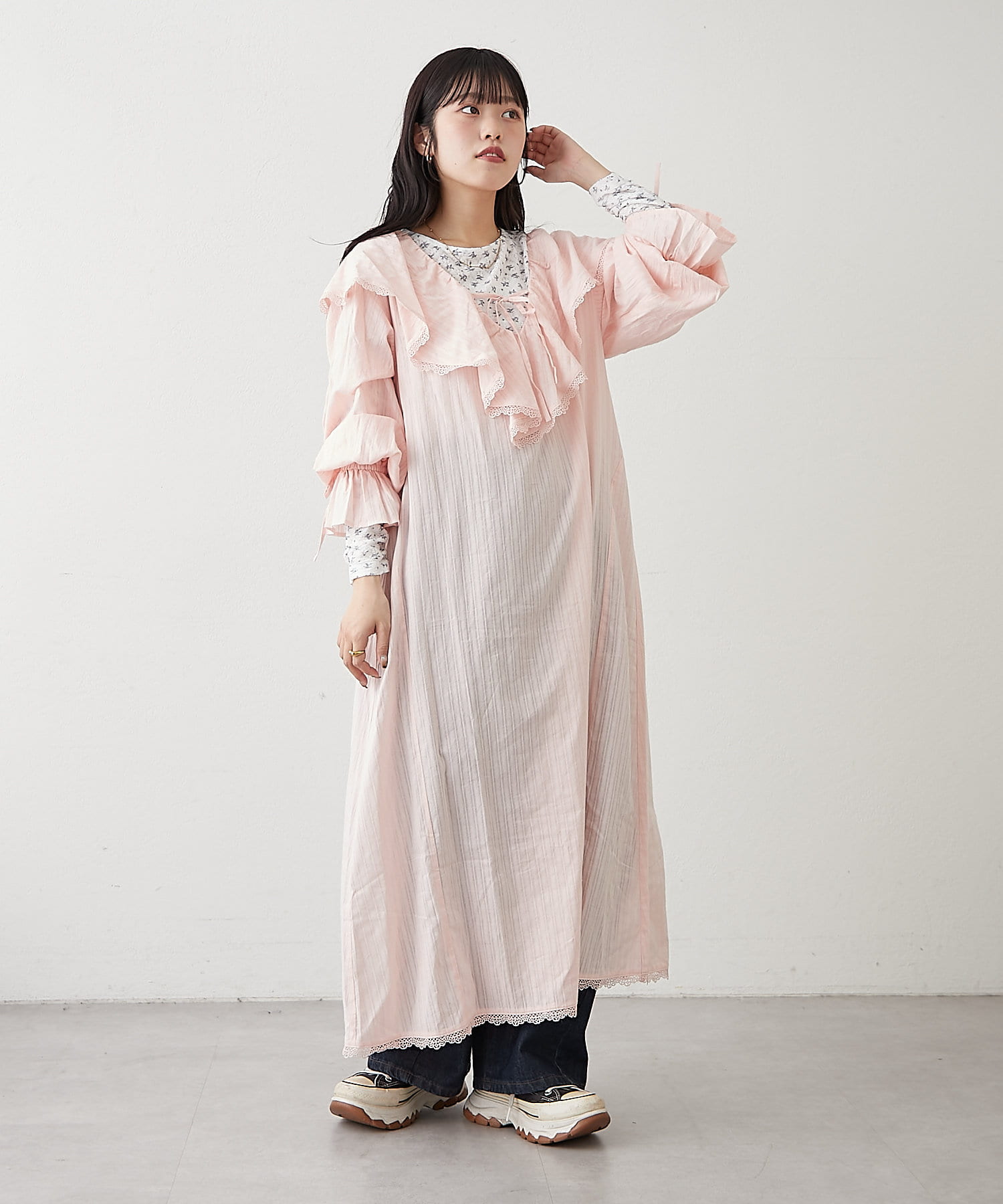 w closet】コットンフリルワンピース | OUTLET(アウトレット