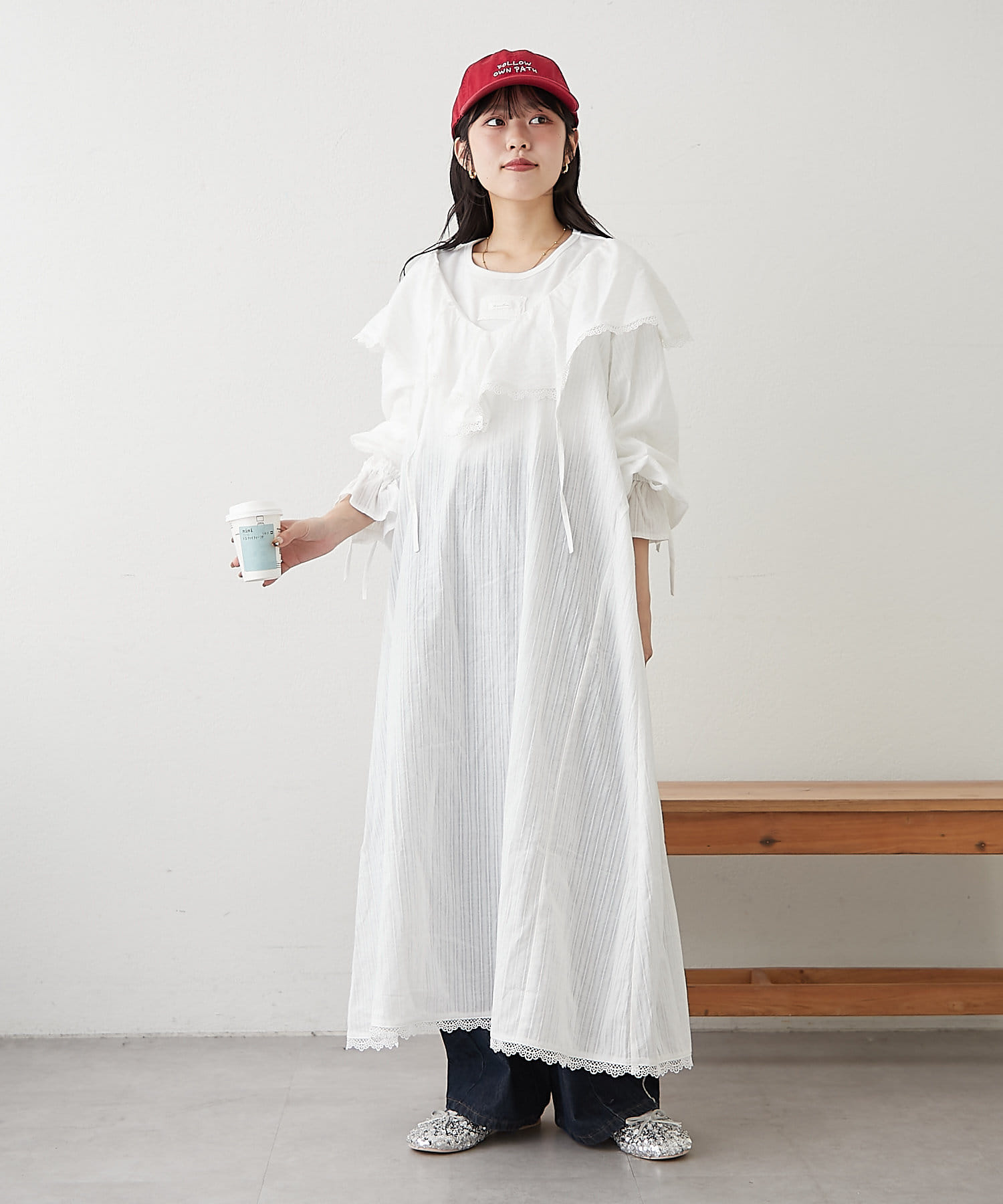 OUTLET(アウトレット) 【w closet】コットンフリルワンピース