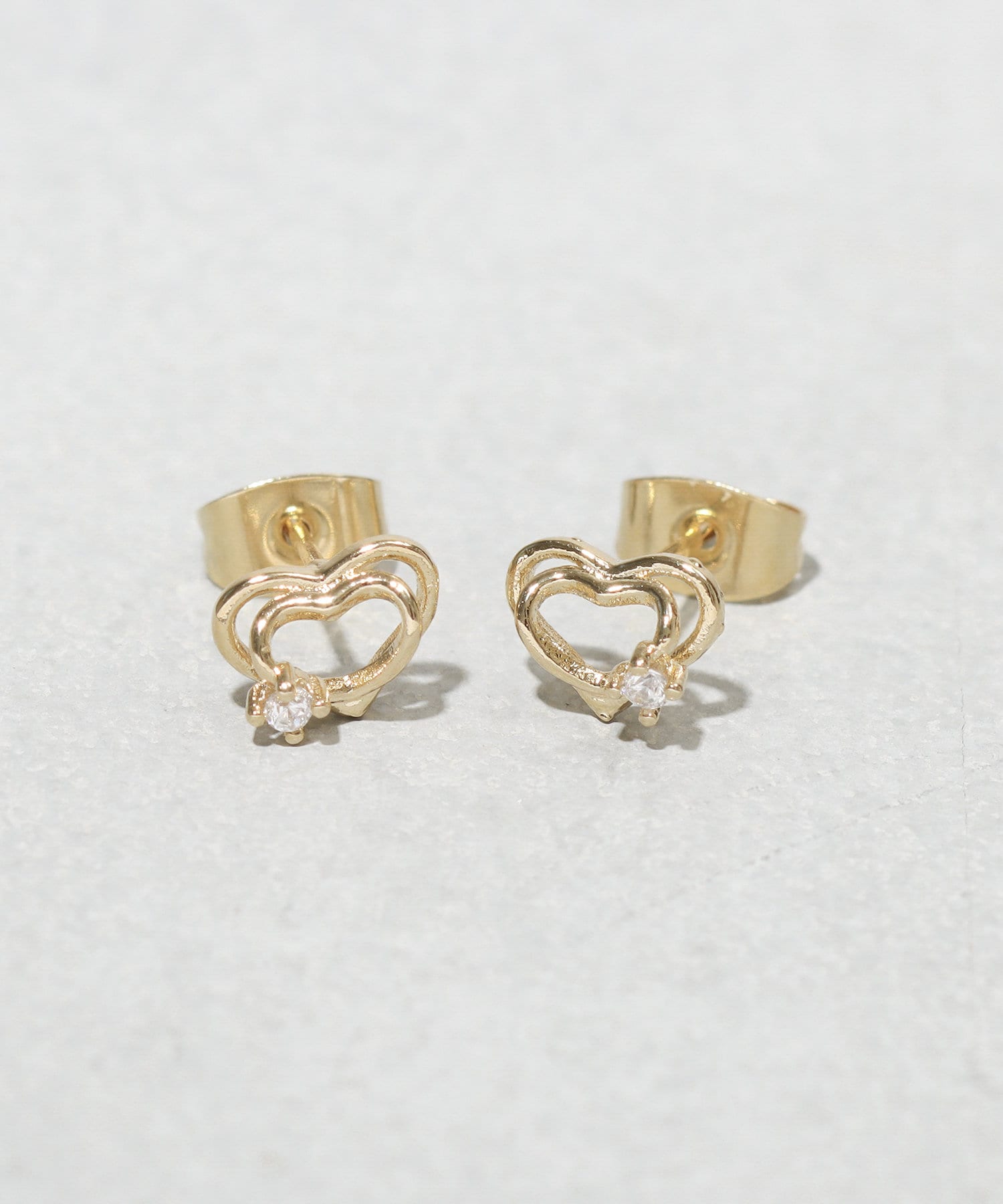 3COINS(スリーコインズ) ミニ2連ハートピアス