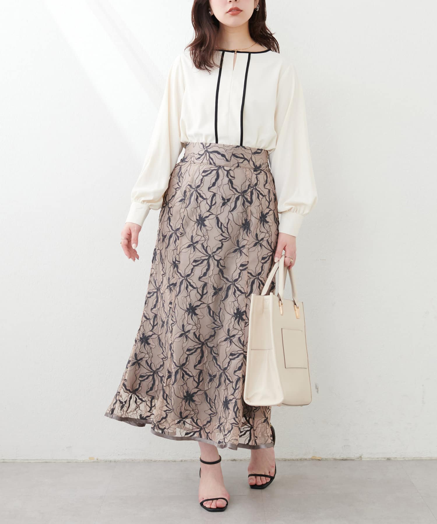 NICE CLAUP / OLIVE des OLIVE OUTLET(ナイスクラップ  / オリーブ デ オリーブ アウトレット) 【natural couture】長さ変えれるパイピングレ
