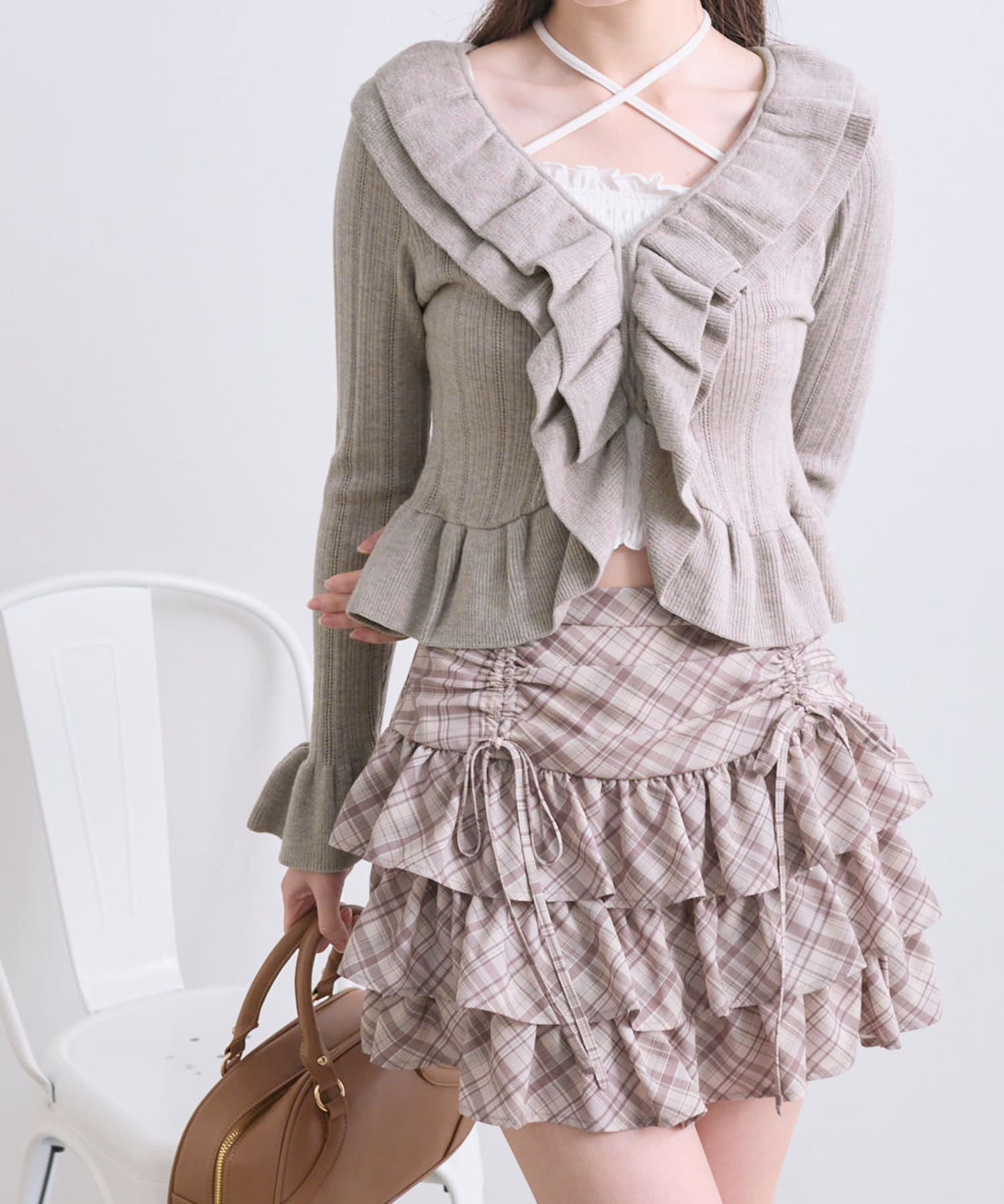 NICE CLAUP / OLIVE des OLIVE OUTLET(ナイスクラップ  / オリーブ デ オリーブ アウトレット) 【OLIVE des OLIVE】ラッフルカーデ