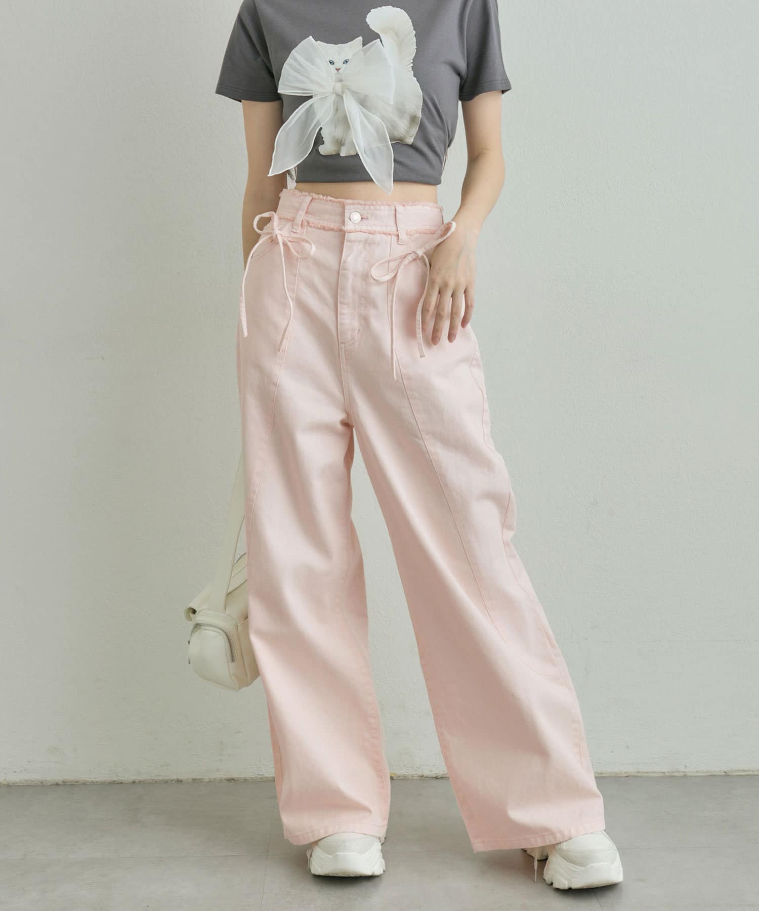 OLIVE des OLIVE／切り替えリボンデニムパンツ Sサイズ S/Mサイズ展開】切り替えリボンデニムパンツ | OLIVE des OLIVE